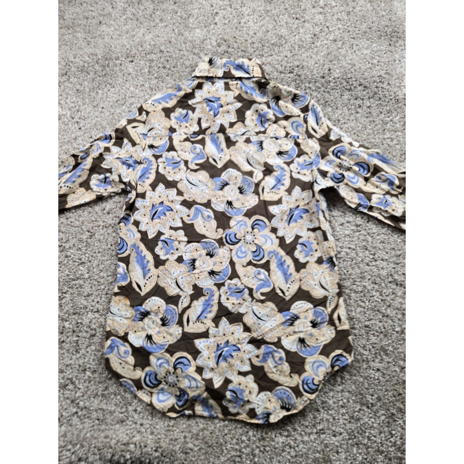 Calvin Klein Calvin Klein Shirt Mens Small Button Up Brown Floral Paisley Long Sleeve Size US S / EU 44-46 / 1 - 5 Thumbnail