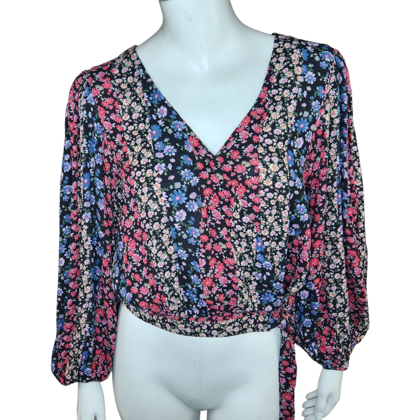 American Eagle Outfitters American Eagle Womens Small Floral V-Neck Cottagecore Blouse Size S / US 4 / IT 40 - 1 Thumbnail