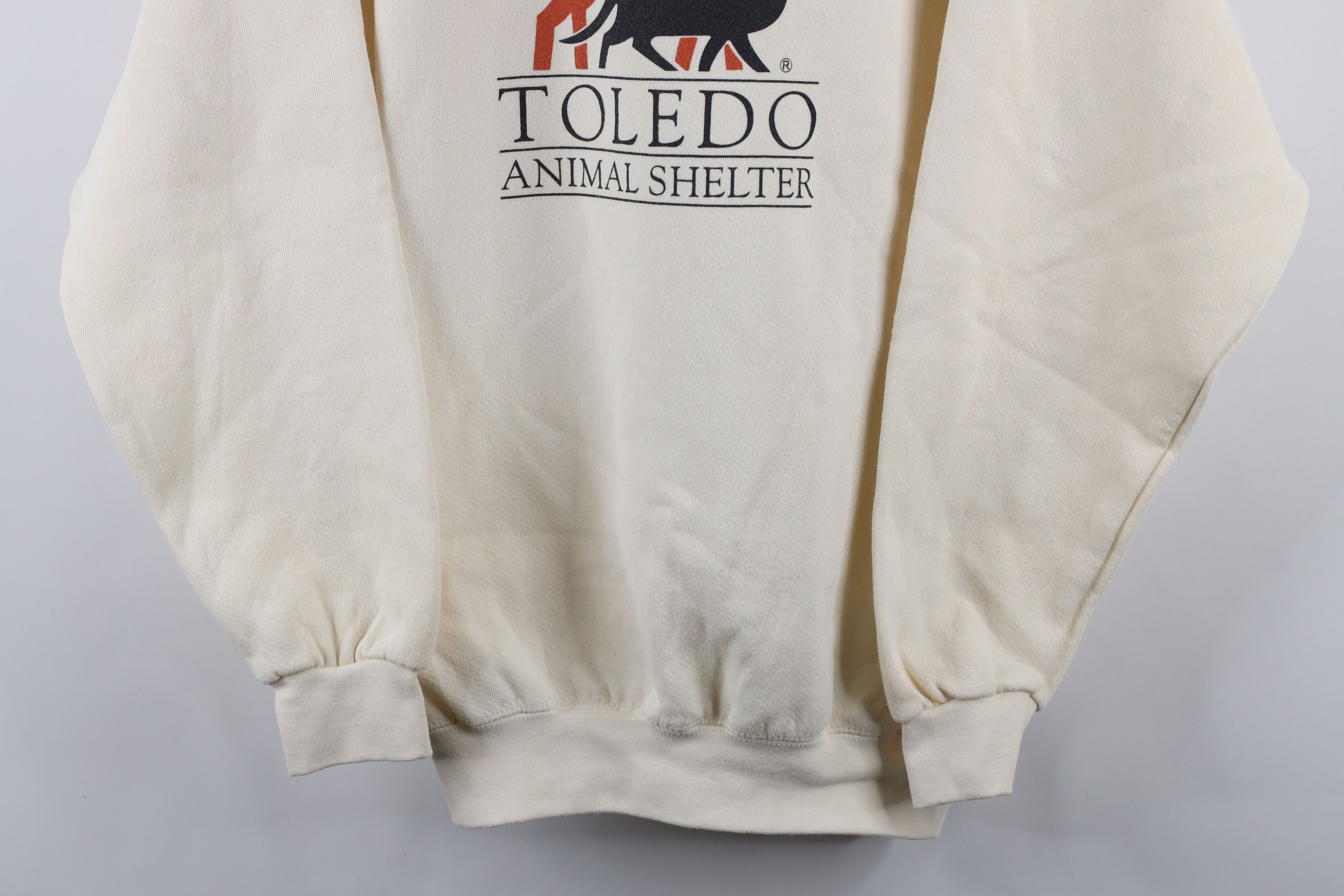 Vintage Vintage 90s Toledo Animal Shelter Crewneck Sweatshirt Cream Size US XL / EU 56 / 4 - 3 Thumbnail