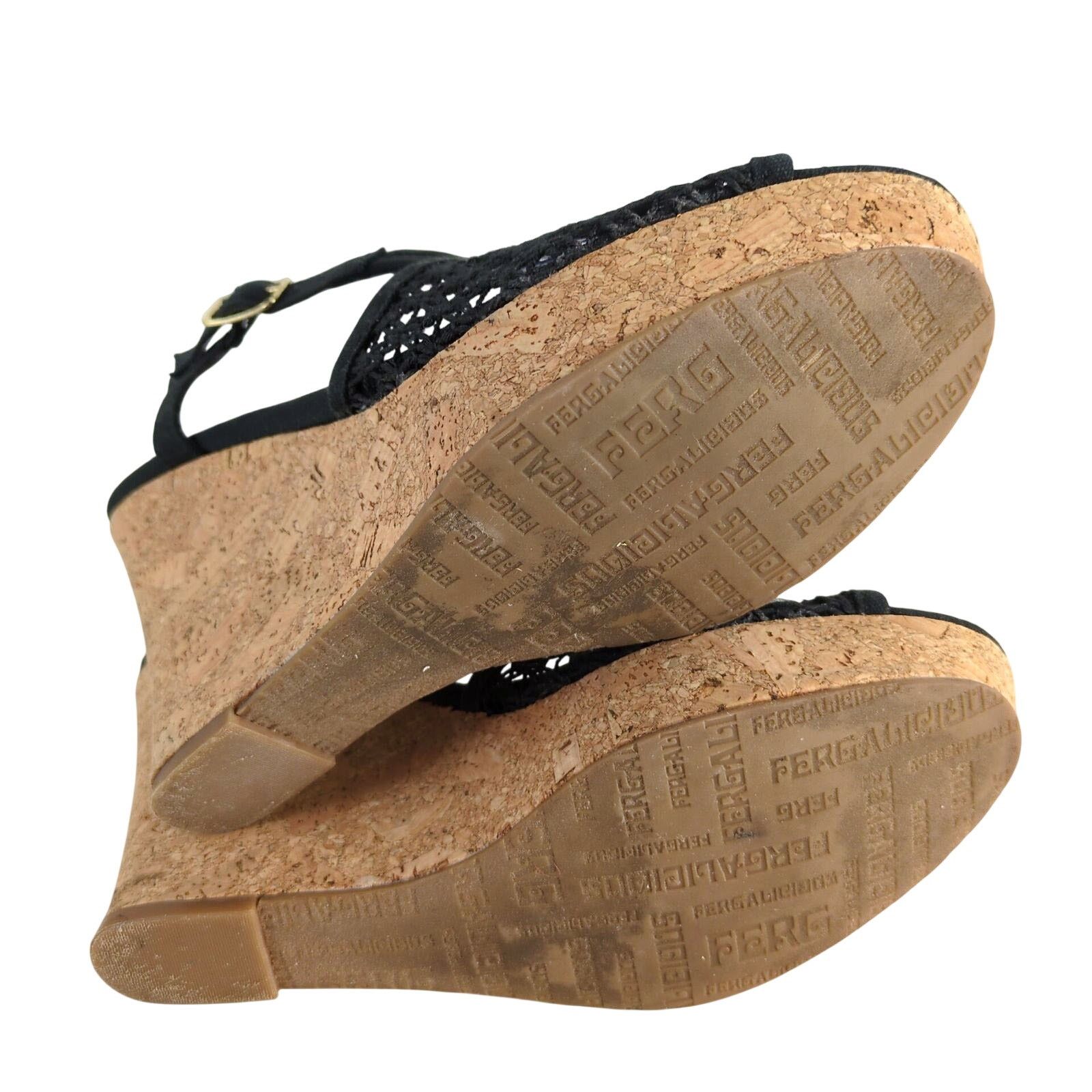 Other Fergalicious By Fergie Crochet Cork Wedge 4" Heel Women's 8 Size US 8 / IT 38 - 6 Thumbnail