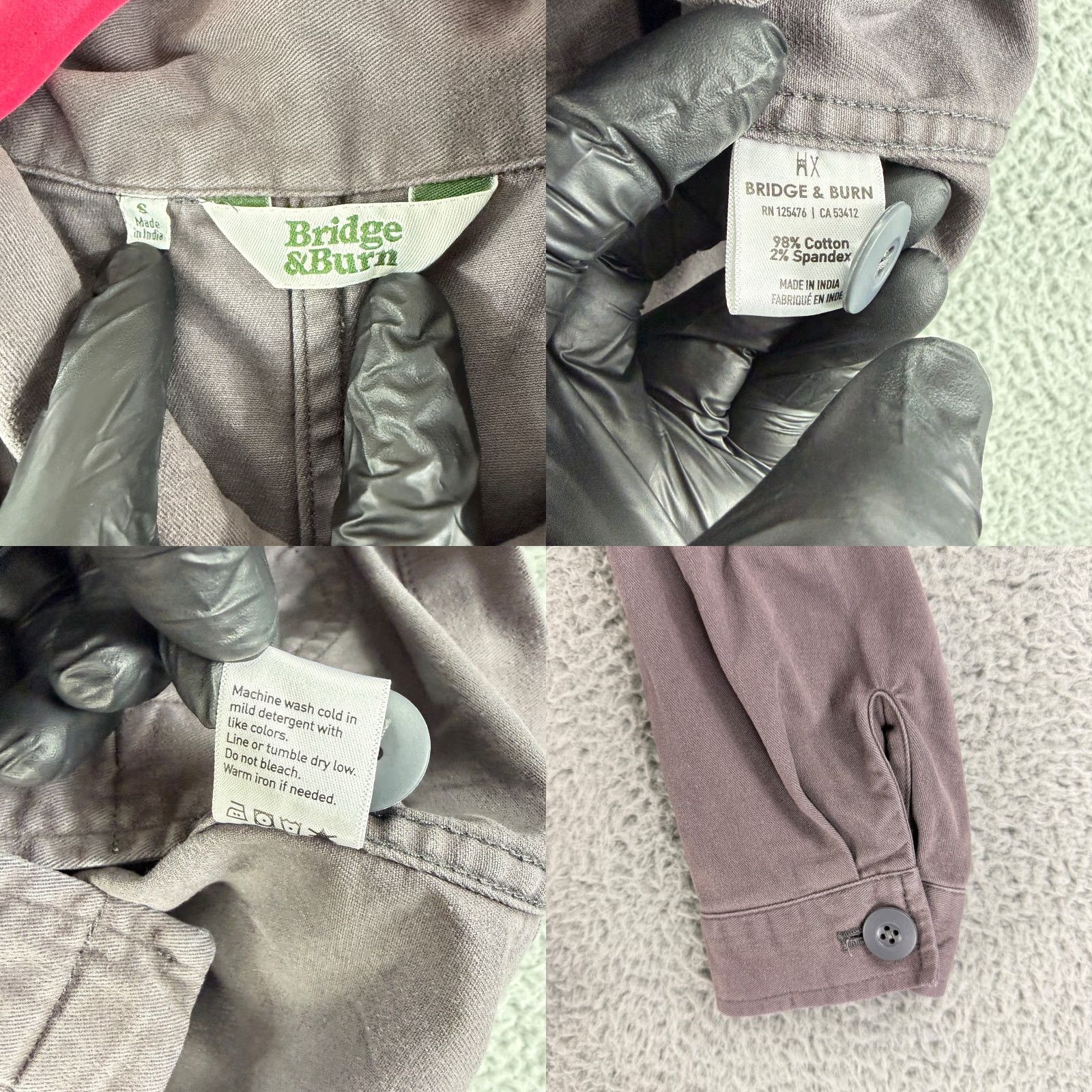 Vintage Bridge & Burn Boardman Work Jacket Womens Small Purple Button Front Long Sleeve Jacket Size S / US 4 / IT 40 - 8 Thumbnail