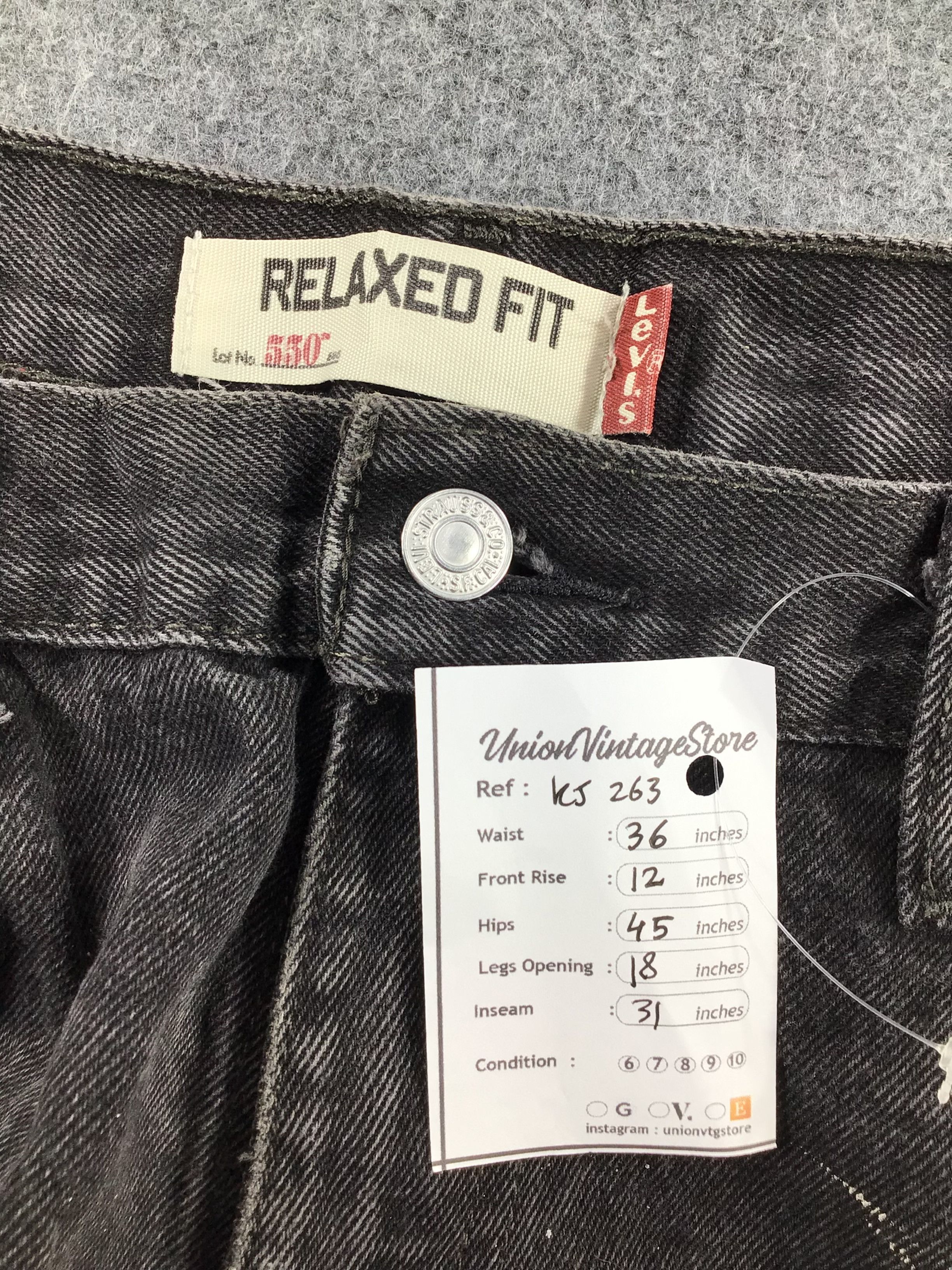 Levi's Vintage Levis 550 Jeans Faded Black Denim KJ263 Size US 37 - 13 Thumbnail