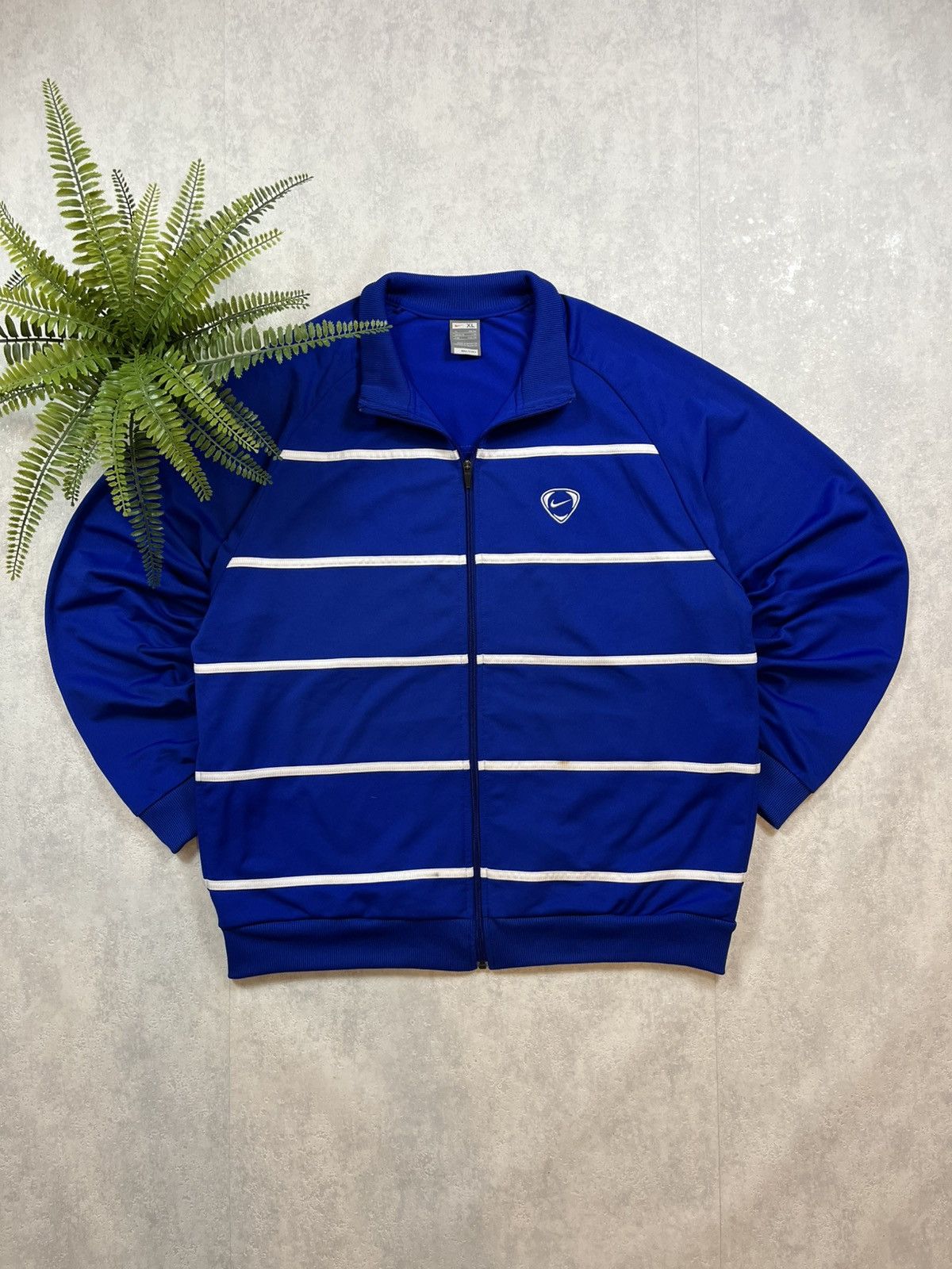 Nike × Vintage 90’s NIKE TEAM RETRO Y2K SWOOSH LOGO STRIPED TRACK JACKET Size US XL / EU 56 / 4 - 1 Thumbnail