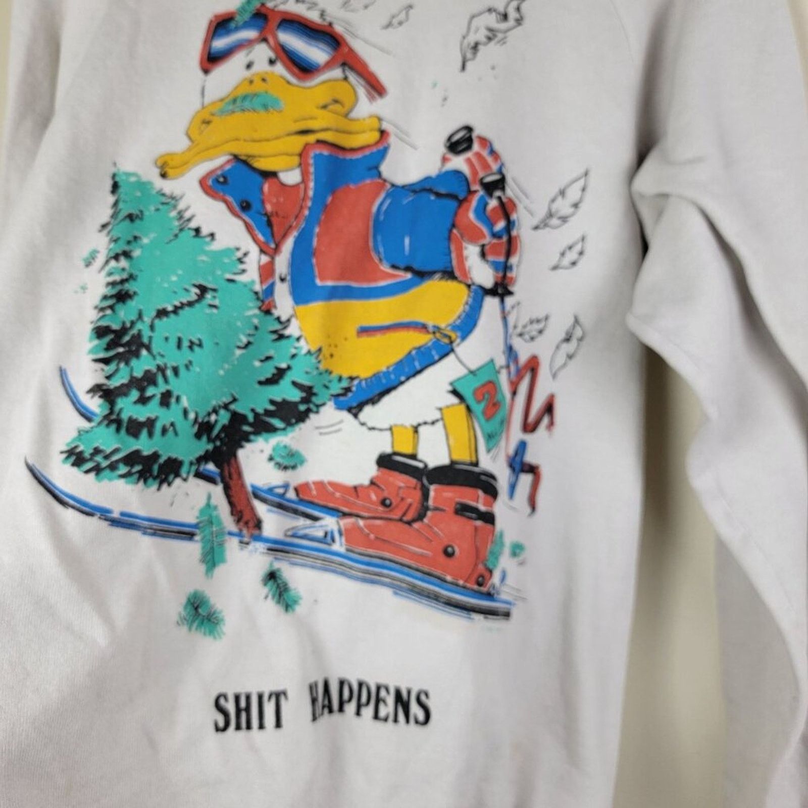 Other Screen Stars Sh*t Happens Skiing Cartoon Sweatshirt Airwaves Size US XL / EU 56 / 4 - 4 Thumbnail