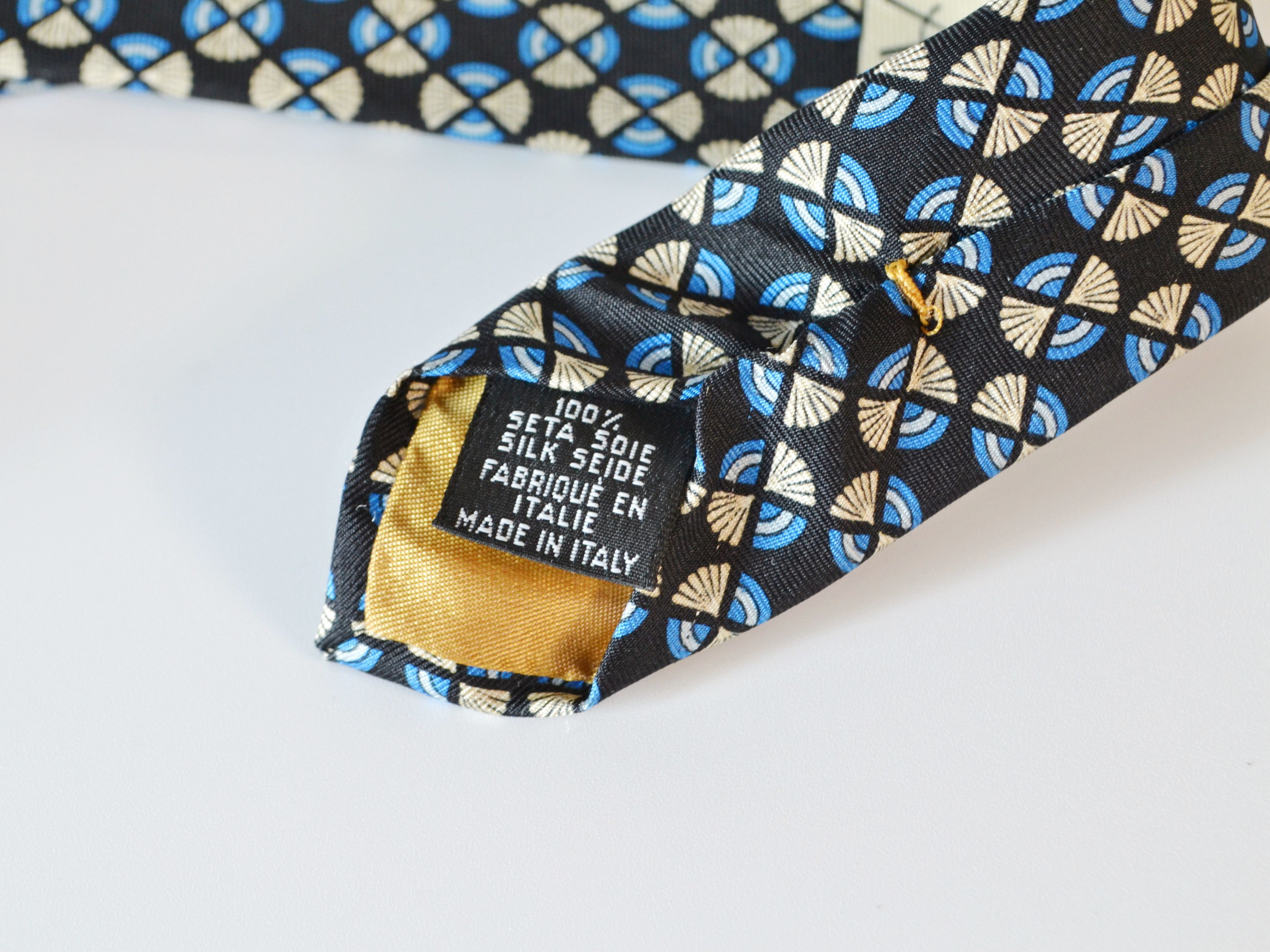 Yves Saint Laurent Yves Saint Laurent Men's Geometric Pattern Silk Neck Tie Size ONE SIZE - 8 Thumbnail