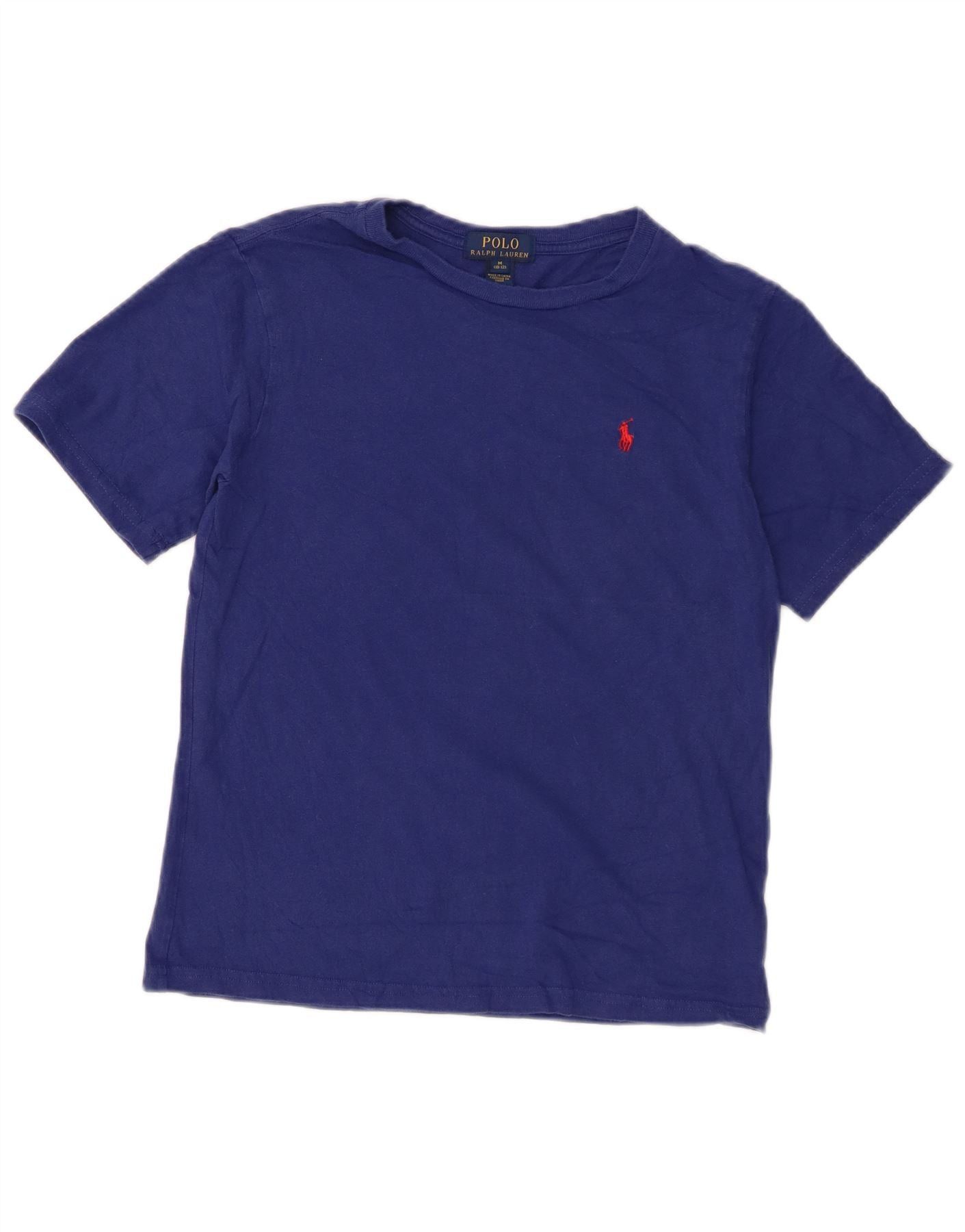 Polo Ralph Lauren Boys T-Shirt Top 10-11 Years Medium Blue Cotton Size M / US 6-8 / IT 42-44 - 1 Thumbnail