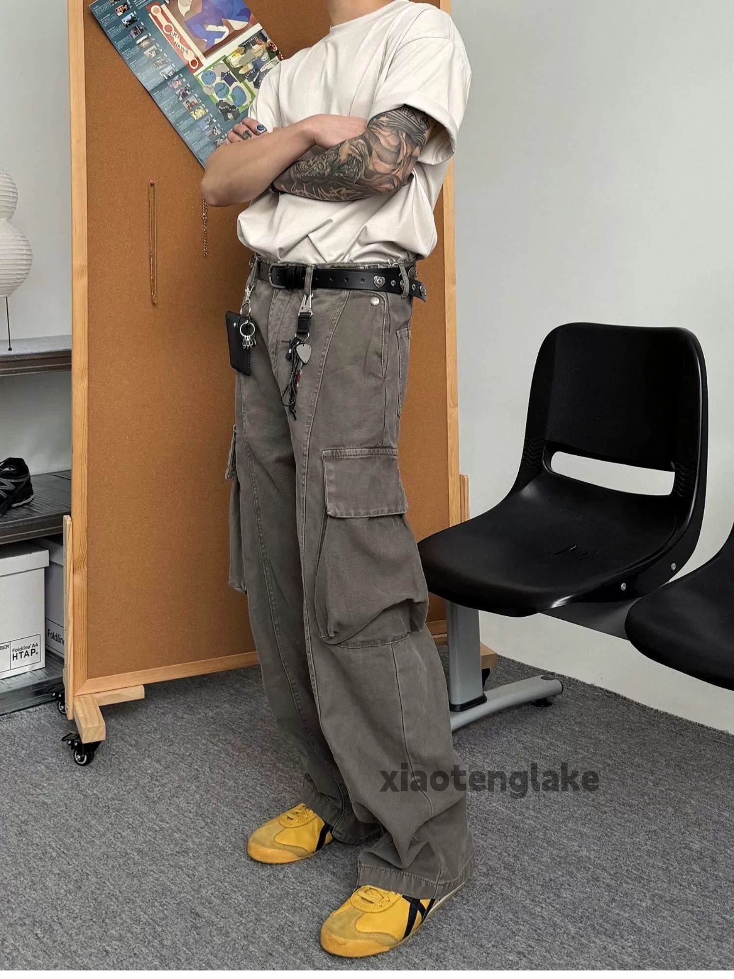 Designer × Japanese Brand × Vintage washed faded cleanfit yuppie work carpenter cargo pants Size US 30 / EU 46 - 2 Thumbnail