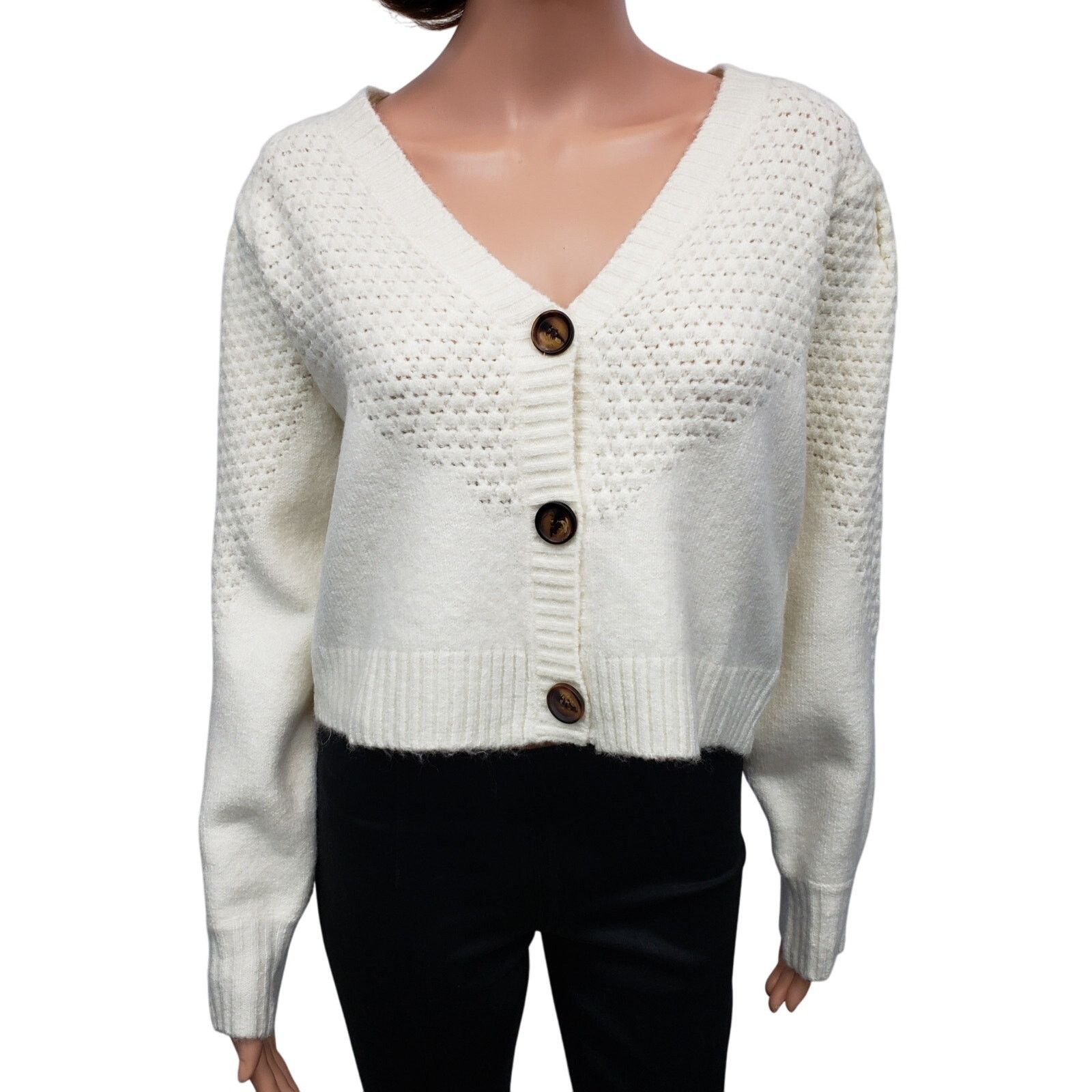 Lulus NWOT Lulus Warming Up to You Knit Cropped Cardigan Sweater Size M / US 6-8 / IT 42-44 - 4 Thumbnail