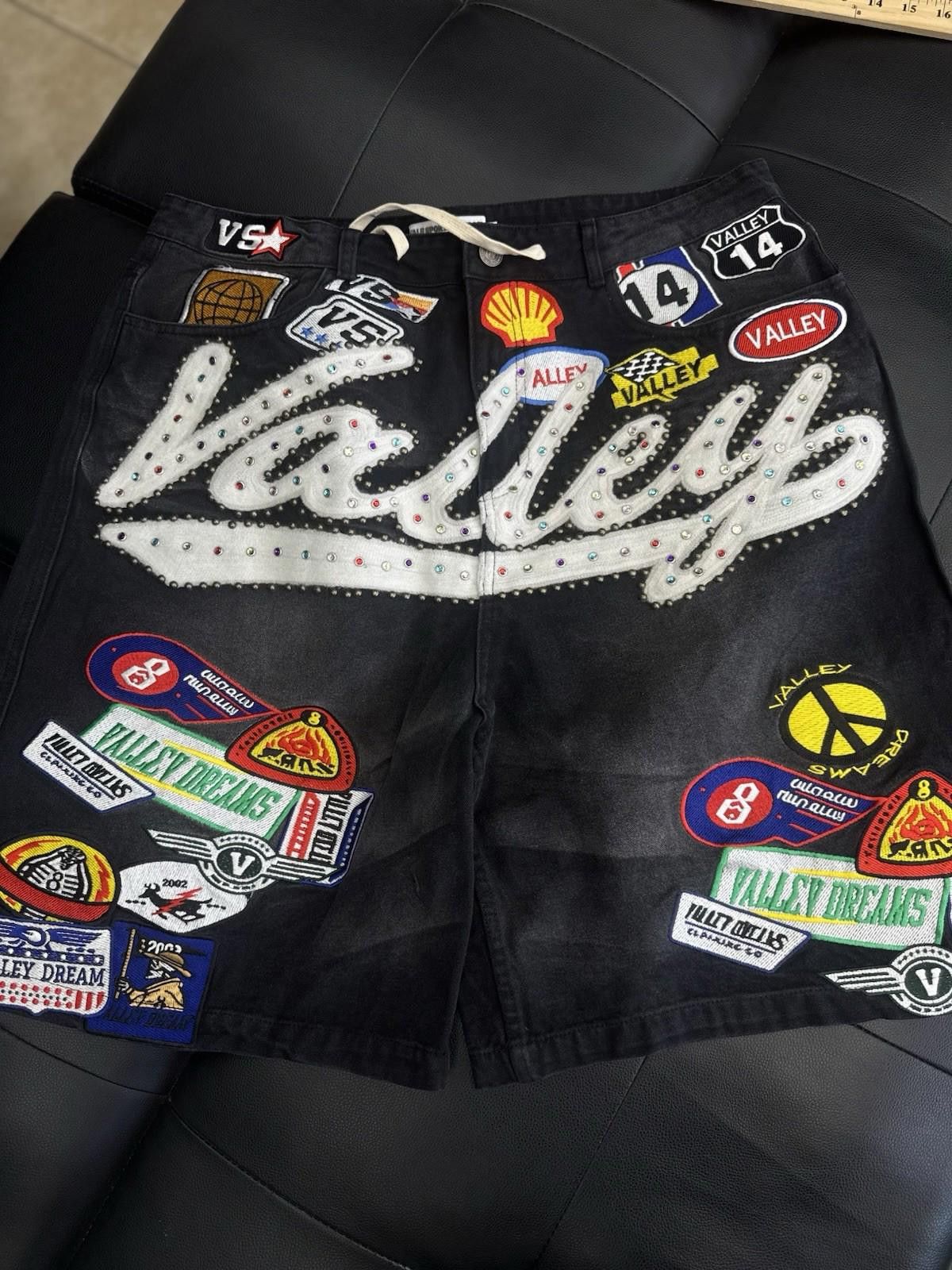 Vale Valley Black Denim Patchwork Shorts Size 34 (Brand New) Size US 34 / EU 50 - 1 Thumbnail
