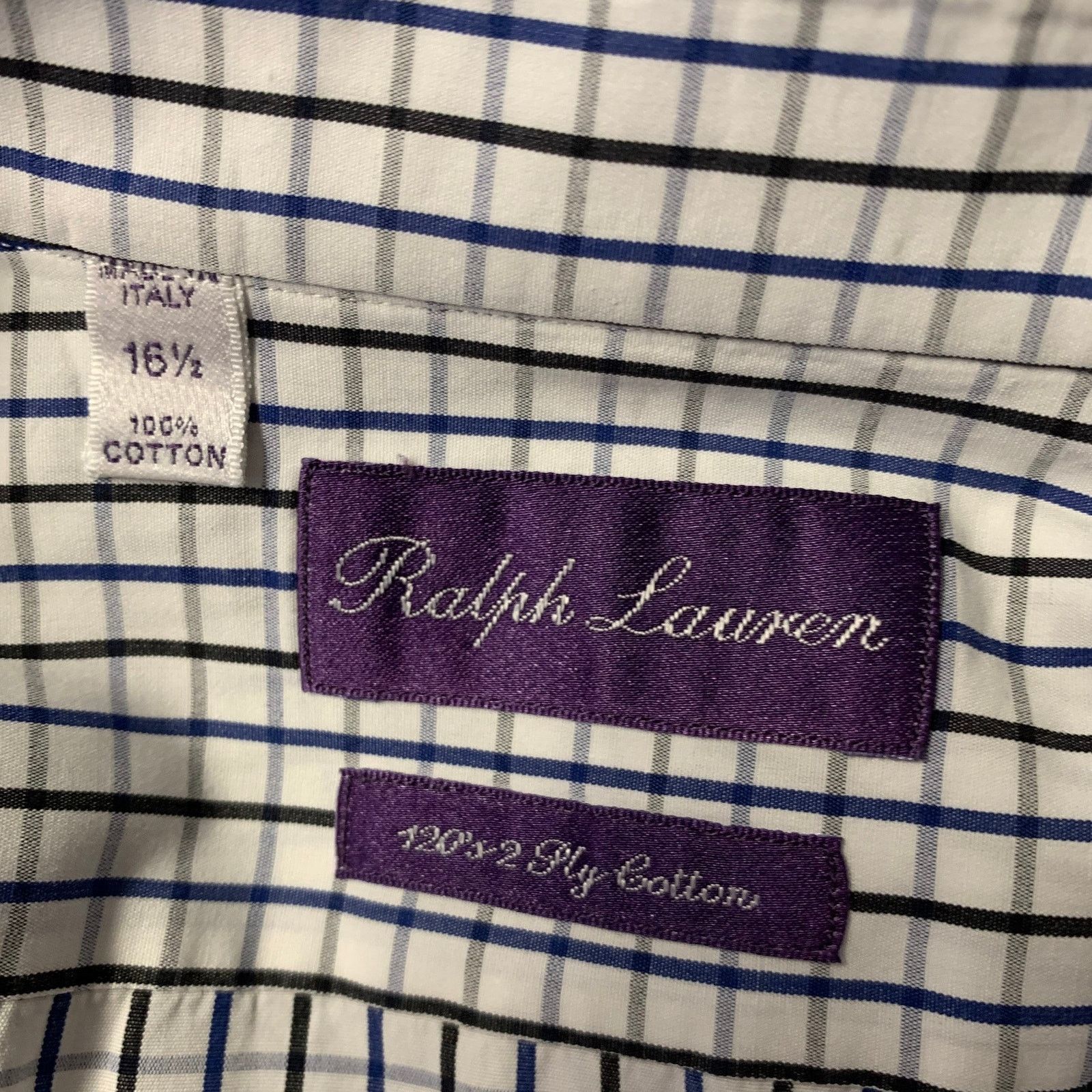 Ralph Lauren RALPH LAUREN White Black Blue Check Cotton Long Sleeve Shirt Size US XL / EU 56 / 4 - 5 Thumbnail