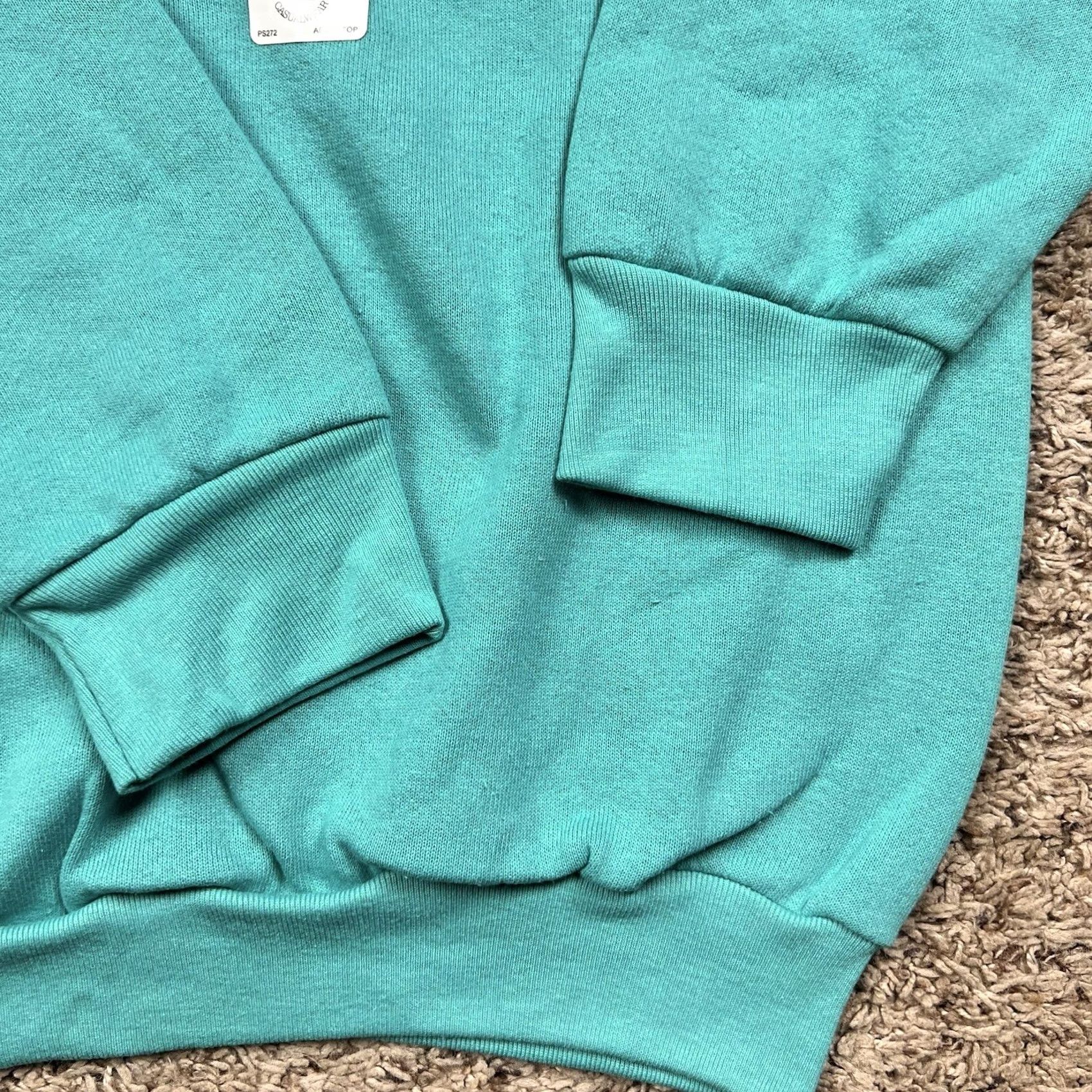Fruit Of The Loom VINTAGE Fruit of the Loom Raglan Mockneck Sweatshirt Womens XL Teal Size XL / US 12-14 / IT 48-50 - 6 Thumbnail