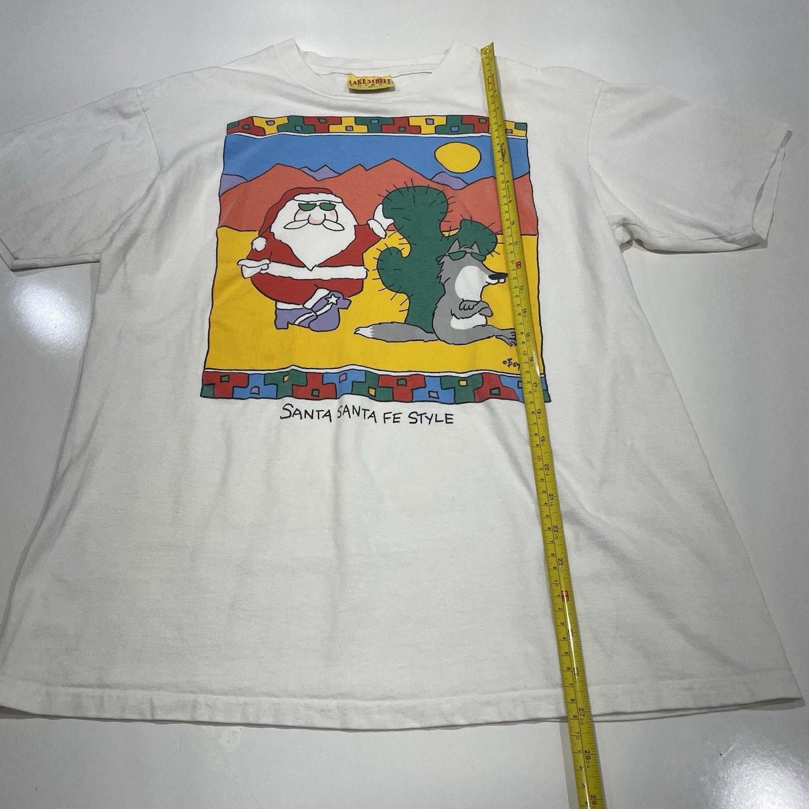 All Sport VTG 90’s Santa Fe Style Christmas Shirt Boynton Mens L White Size US L / EU 52-54 / 3 - 4 Thumbnail