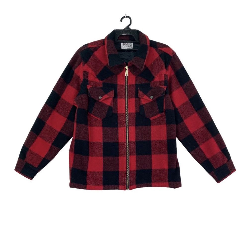 Vintage Vtg 90s H BAR C Californa Ranchwear checkered wool jacket Size US M / EU 48-50 / 2 - 1 Thumbnail