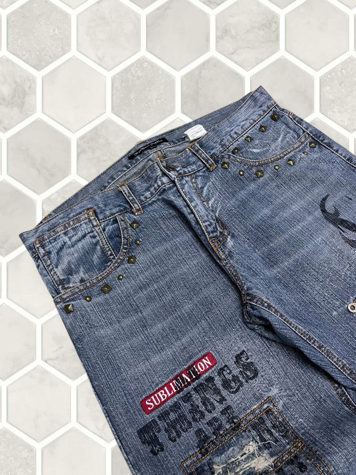 Tornado Mart Vintage 1990s Orginal Designer Japan In The Attic Punk Denim Size US 33 - 11 Thumbnail