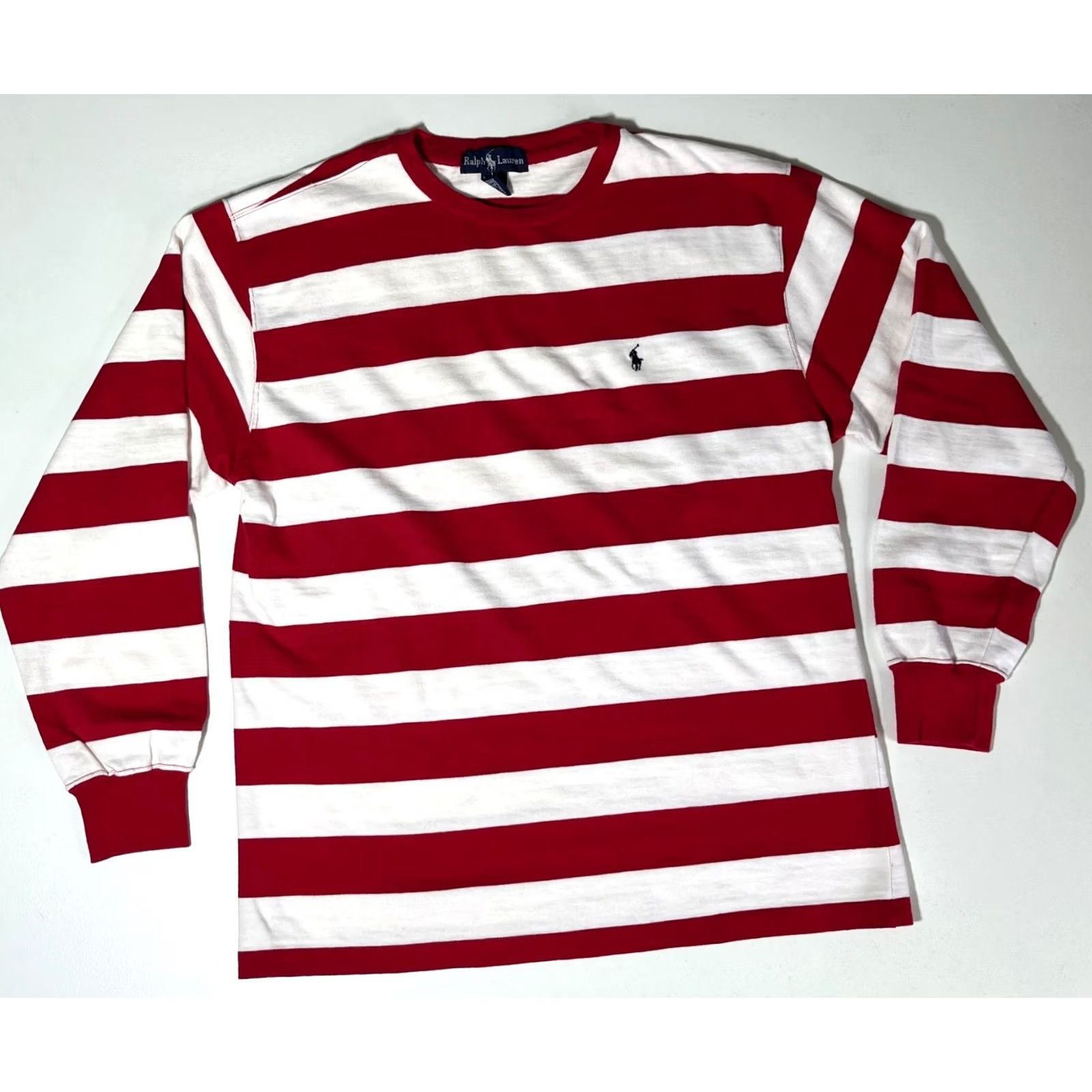 Ralph Lauren Men’s Vintage 90s Ralph Lauren Long Sleeve Pullover Striped Made in USA Sz L Size US L / EU 52-54 / 3 - 4 Thumbnail