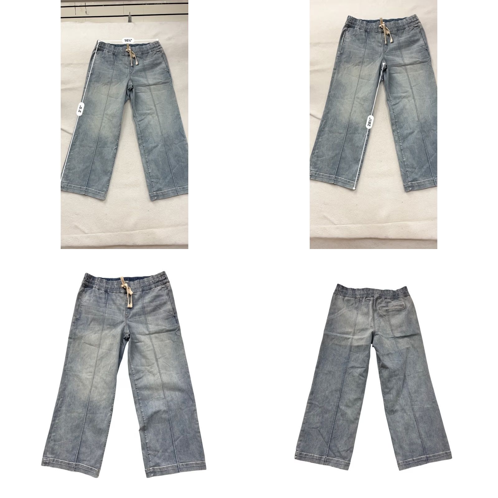 Denime UpWest Womens XL Elastic Waist Wide-Leg Denim Pants Shirt? Size 40" / US 18 - 8 Thumbnail