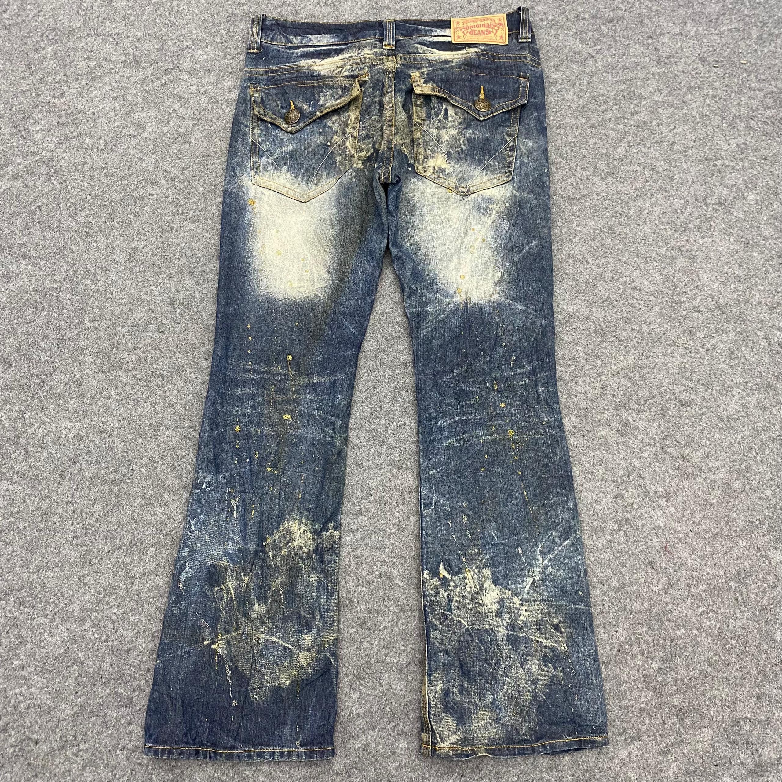 If Six Was Nine 💥Flare💥Original Jeans Punk Distressed Denim Size US 36 / EU 52 - 3 Thumbnail