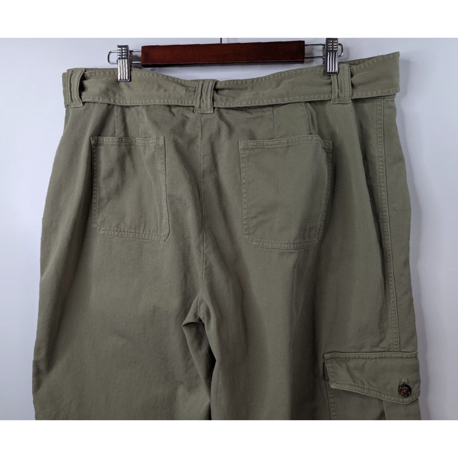 Ralph Lauren Lauren Ralph Lauren Pants Cotton Twill Wide-Leg Cargo Belted Sage Green Size 16 Size 38" / US 16 / IT 52 - 5 Thumbnail