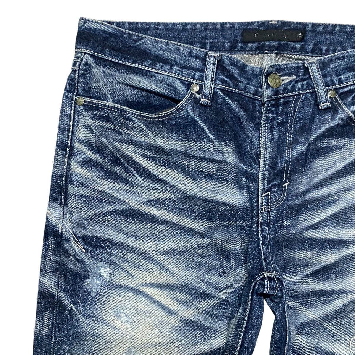GOSTAR DE FUGA Gostar De Fuga Whiskers Denim Distressed Jeans Size US 33 - 4 Thumbnail