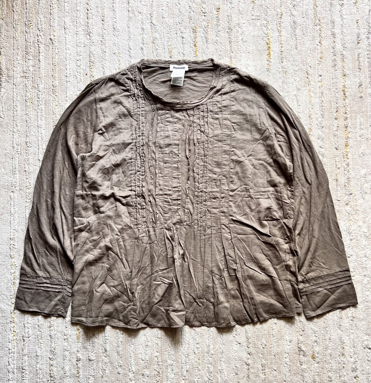 Beauty Beast × Issey Miyake × Le Grande Bleu (L.G.B.) Issey Miyake Plantation Rough Pleated LS Shirt Size US L / EU 52-54 / 3 - 1 Thumbnail