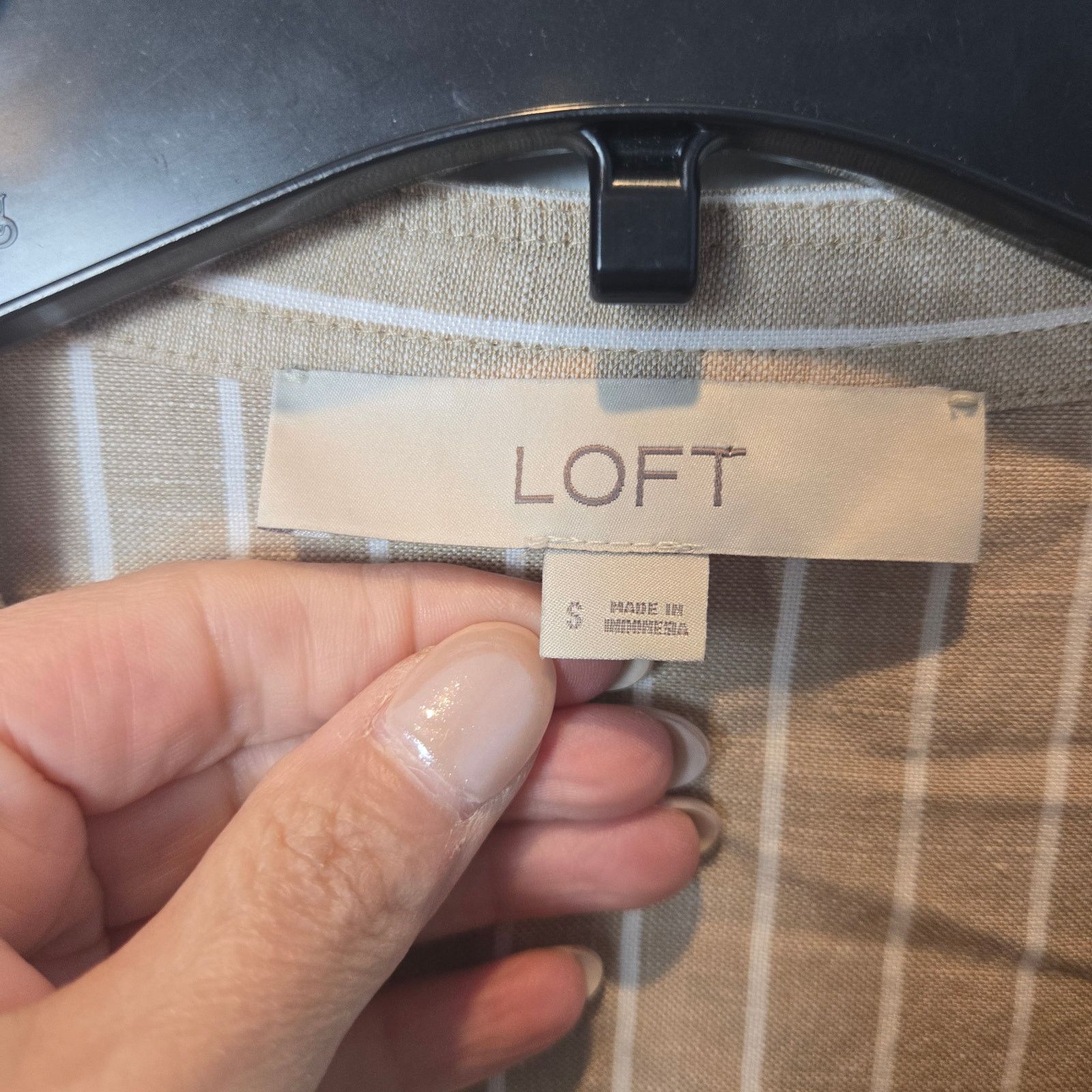 Loft Loft linen dress flowy flutter sleeves sz S striped Size S / US 4 / IT 40 - 3 Thumbnail