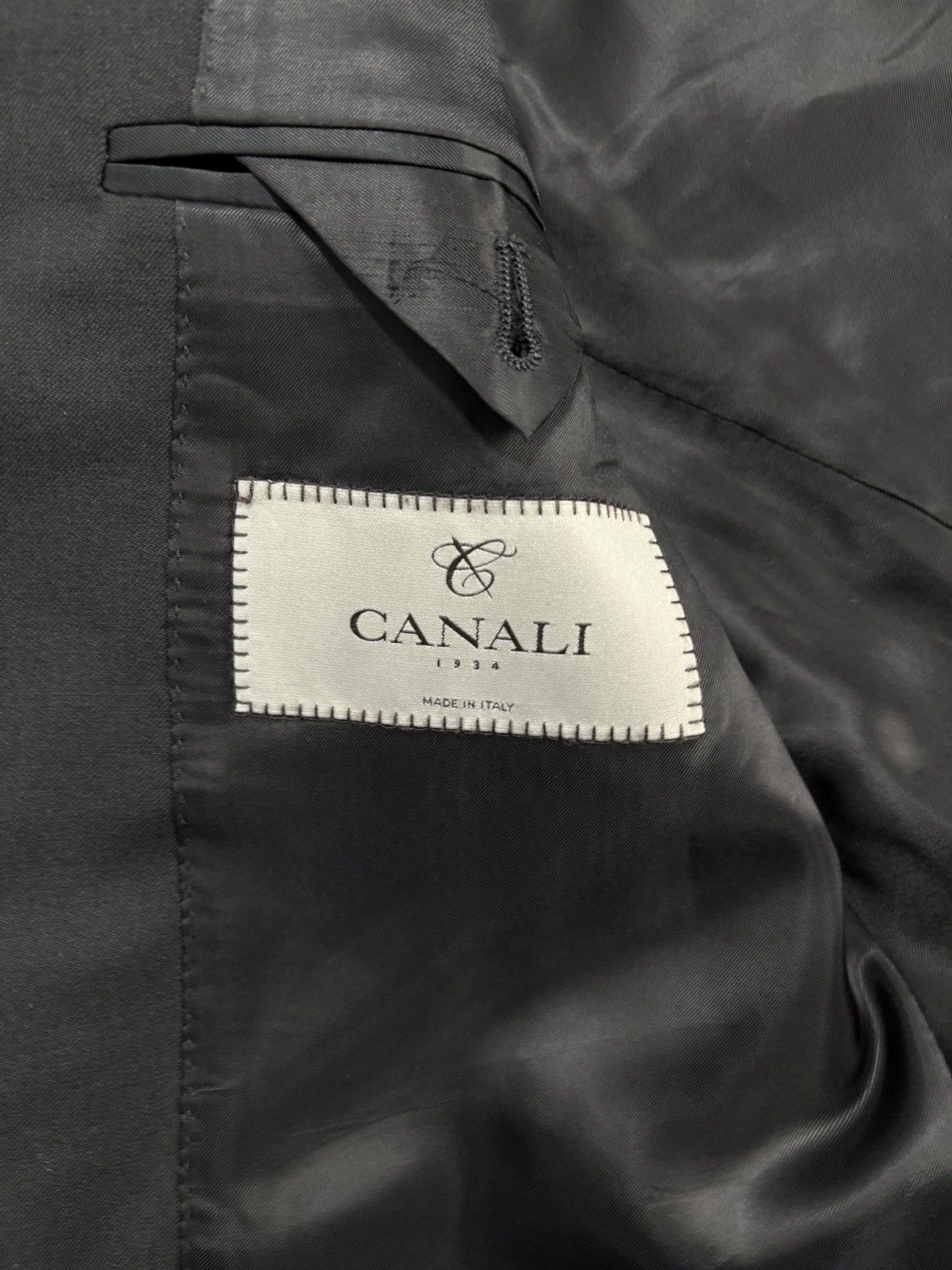 Canali Canali Suit Two Piece Tuxedo Blazer Trousers Made in Italy Size 48S - 6 Thumbnail