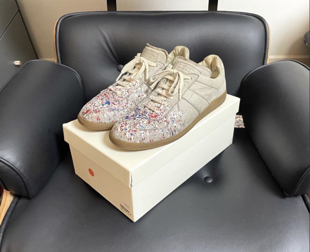Maison Margiela Margiela paint splatter low sneakers Size US 11 / EU 44 - 2 Thumbnail