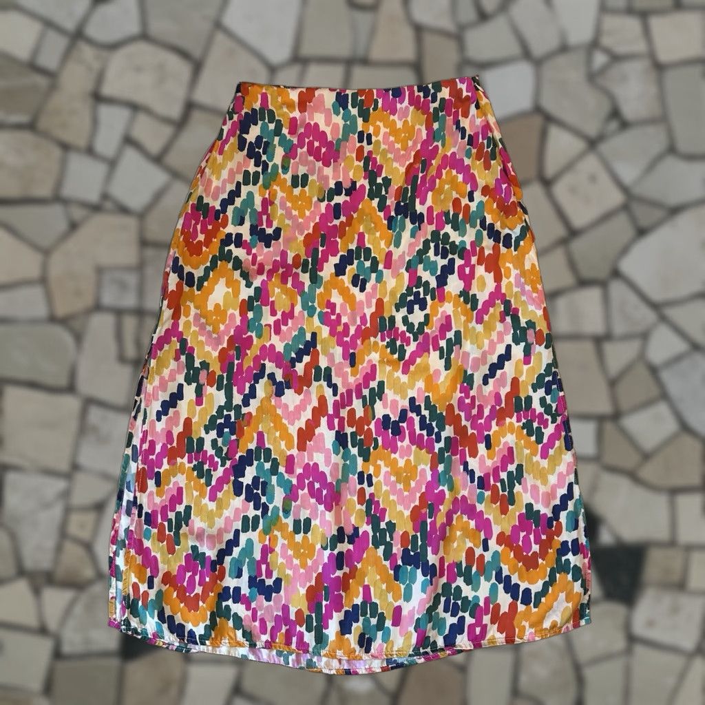 Marine Layer Marine Layer Ryan Slip Midi Skirt Women’s 6 Bright Watercolor Size 28" / US 6 / IT 42 - 1 Thumbnail