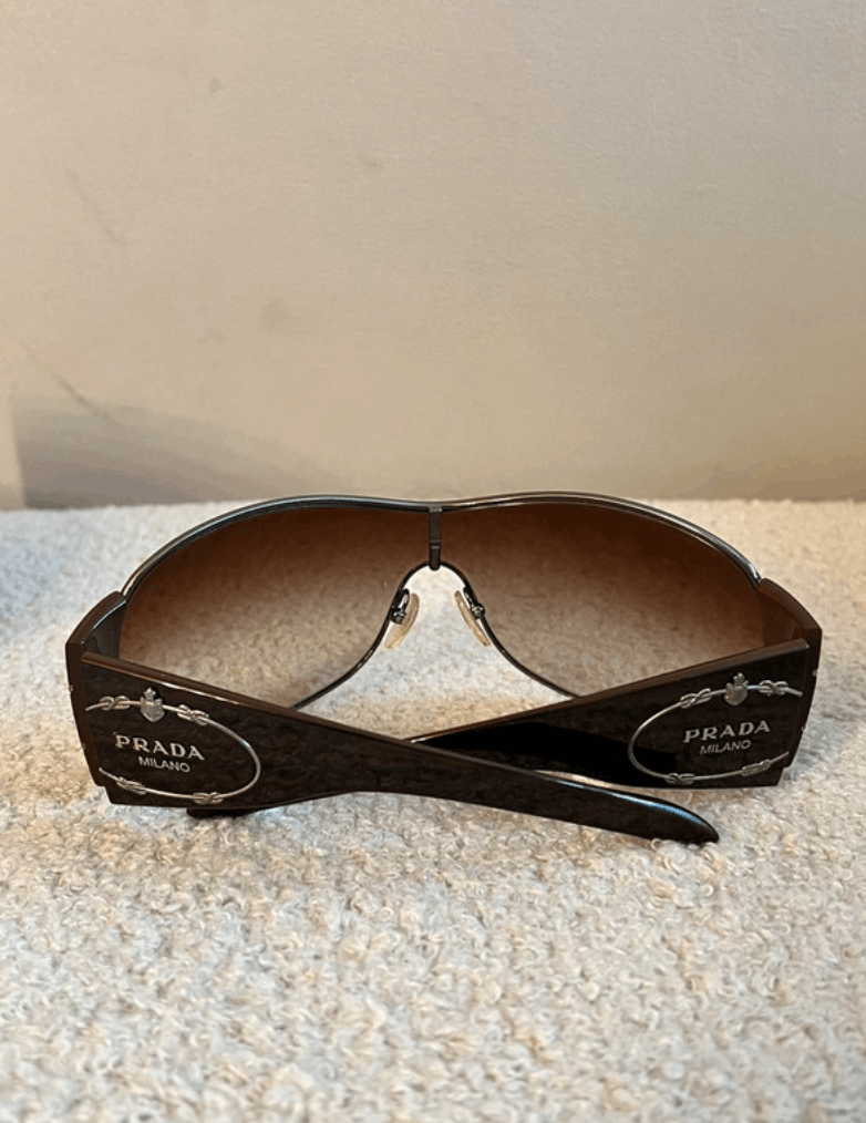 Prada PRADA Sunglasses Flame 2004 Star Mask Fire Chrome Silver Size ONE SIZE - 2 Thumbnail