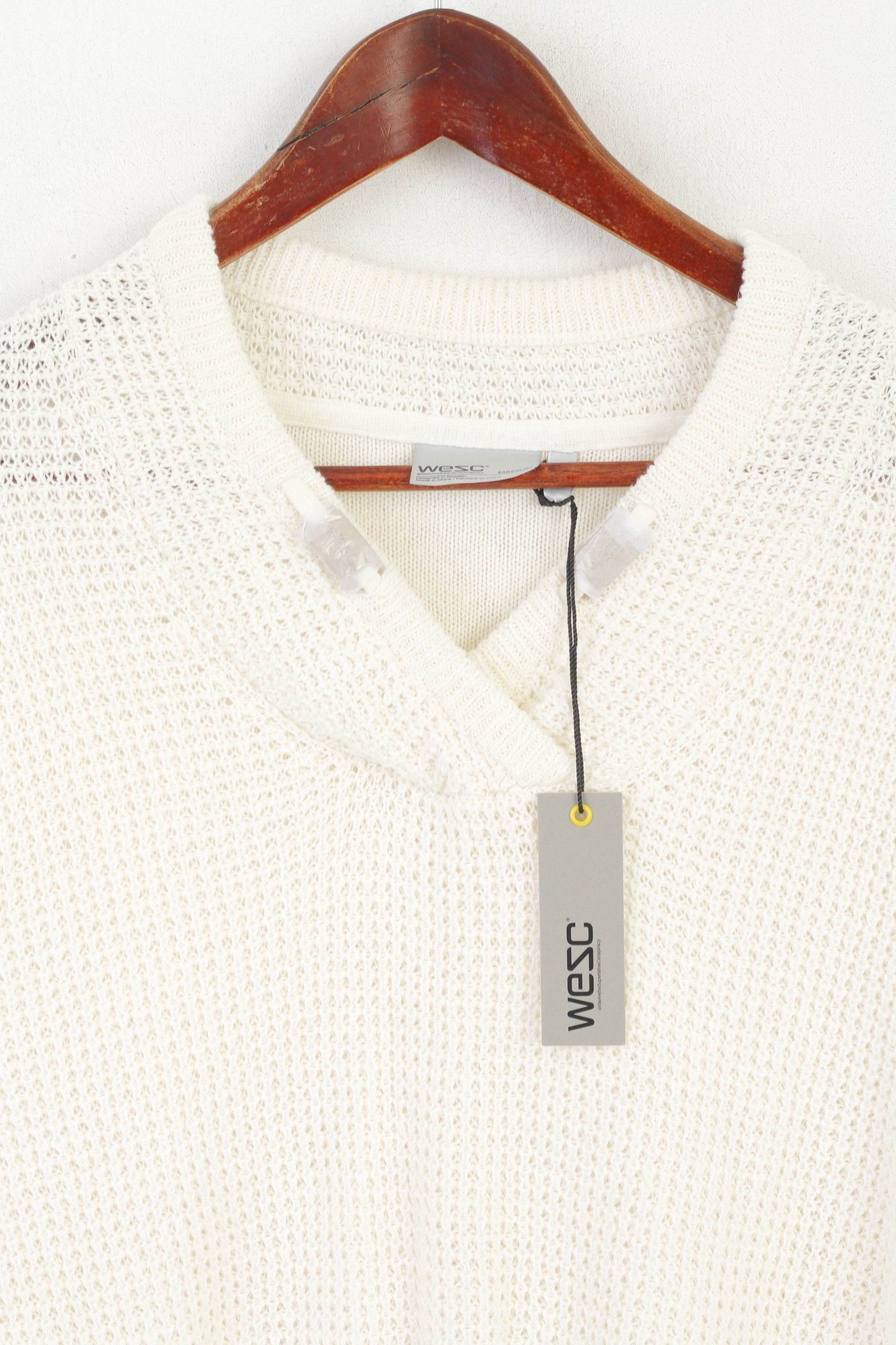 WeSC New Wesc Men M Jumper Beige Nicholas Knitted 6396 Size US M / EU 48-50 / 2 - 6 Thumbnail