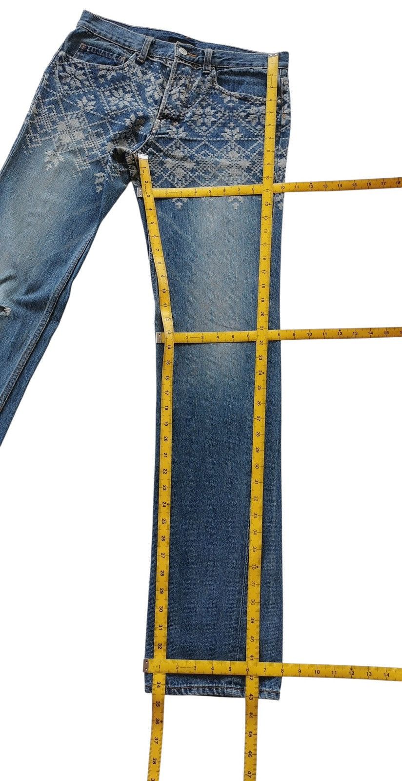 Iroquois Japan Japanese Brand Iroquois Slim Jeans Damask Pattern - 30x43 Size US 30 / EU 46 - 14 Thumbnail