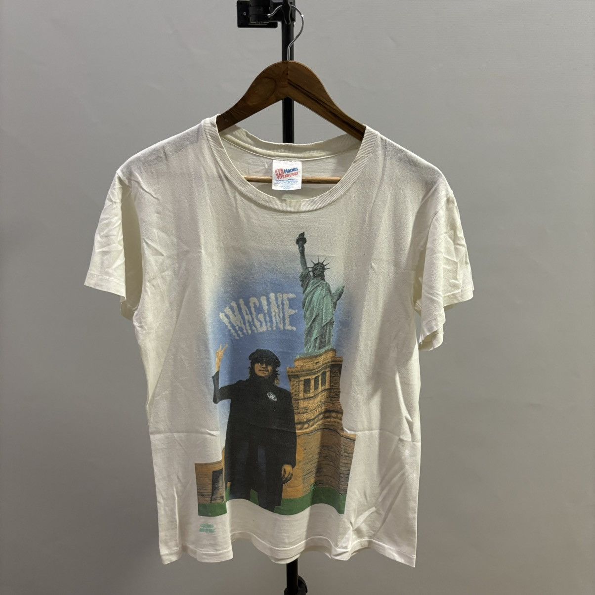 Band Tees × Vintage Vintage John Lennon Shirt Give Peace A Chance Imagine Size US S / EU 44-46 / 1 - 1 Thumbnail