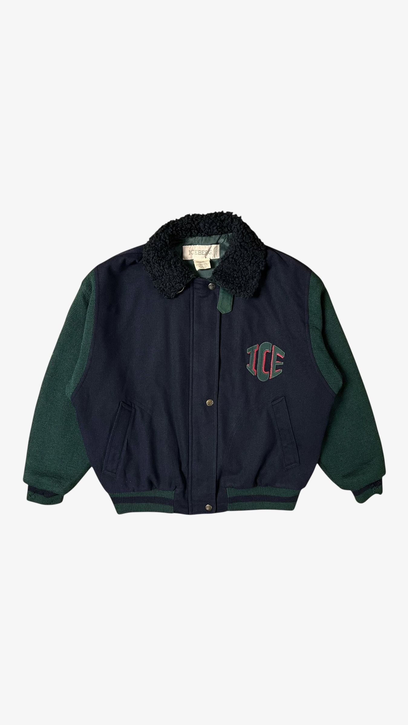 Iceberg Vintage 80s Men's ICEBERG Looney Tunes Wool Varsity Jacket Size US M / EU 48-50 / 2 - 2 Thumbnail