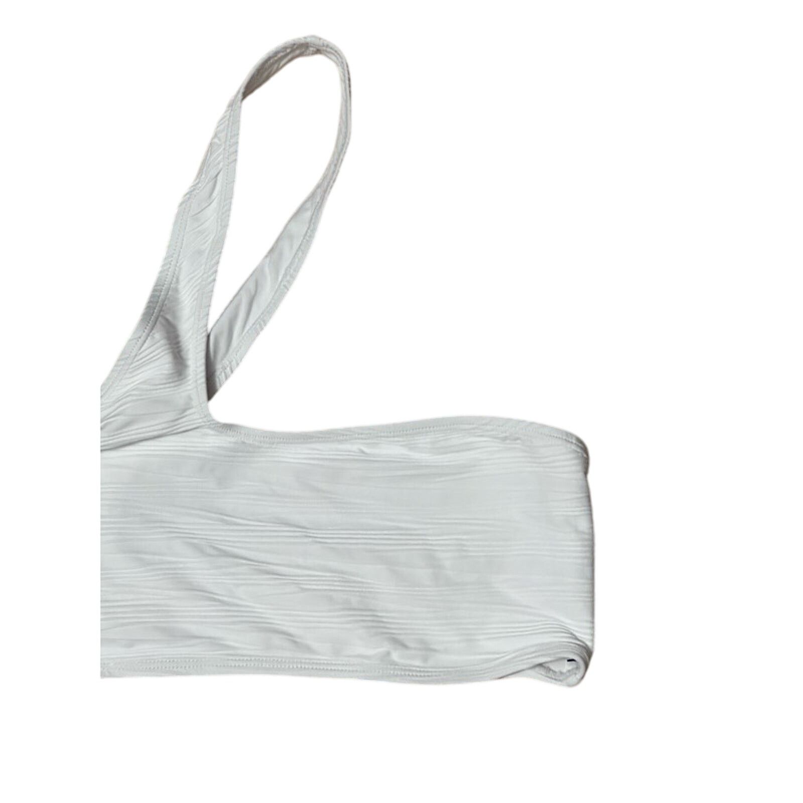 Topshop Topshop Bikini Swim Top One Shoulder Asymmetric White 8 NWOT Size ONE SIZE - 3 Thumbnail