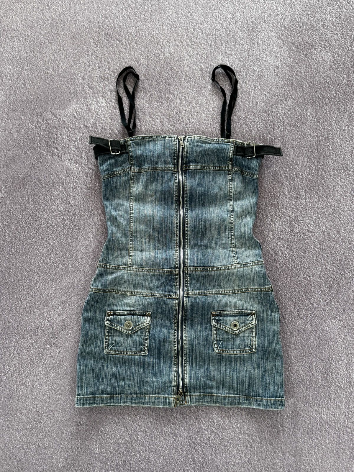Japanese Brand 00’s Japanese Brand Y2K Distressed Denim Dress Size S / US 4 / IT 40 - 1 Thumbnail