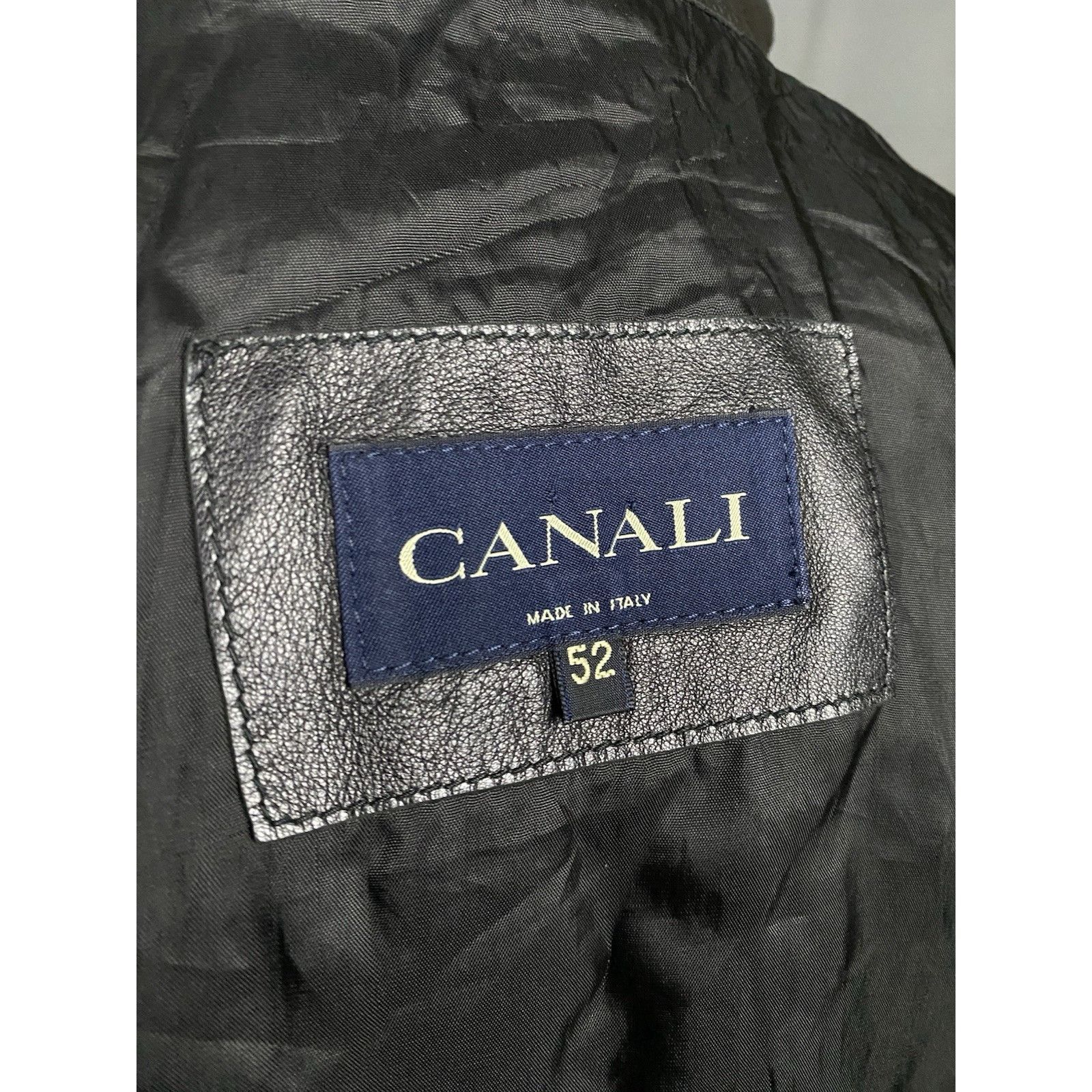 Canali Canali Vintage Men's Black Leather Coat Size 52 Size US L / EU 52-54 / 3 - 11 Thumbnail