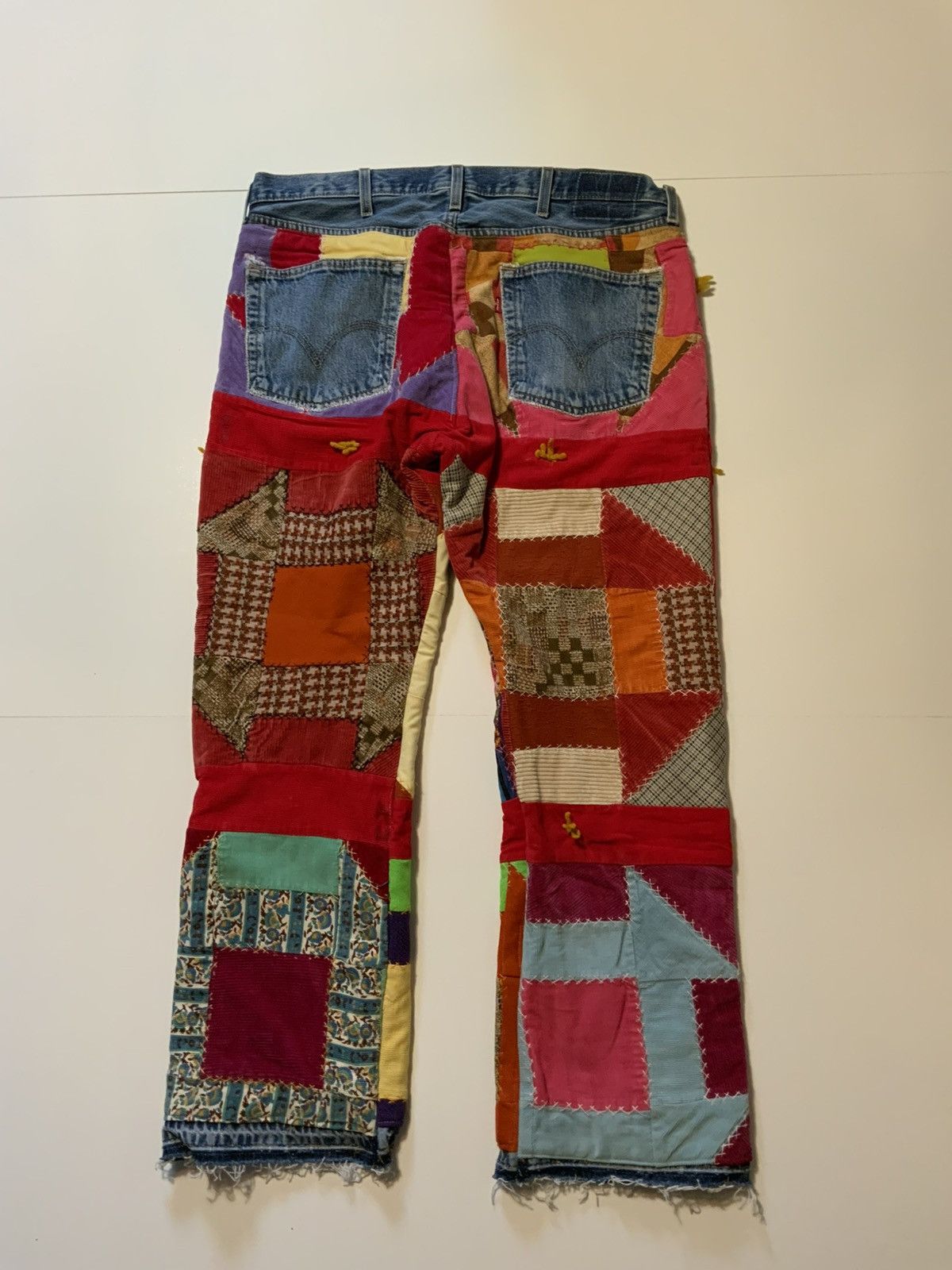 Levi's 1/1 VTG Levis 60s 70s Patchwork Quilt Corduroy Denim Jeans Size US 38 / EU 54 - 2 Thumbnail