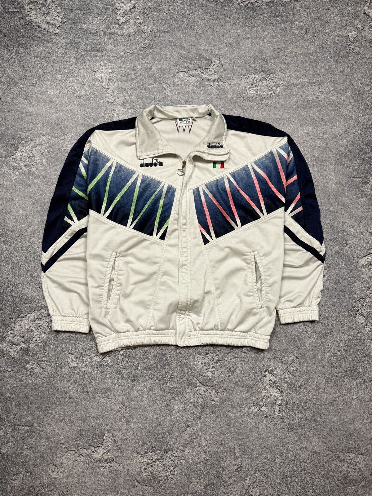 Diadora Vintage Diadora Italia 90s Track Jacket World Cup Retro Mens Size US L / EU 52-54 / 3 - 2 Thumbnail