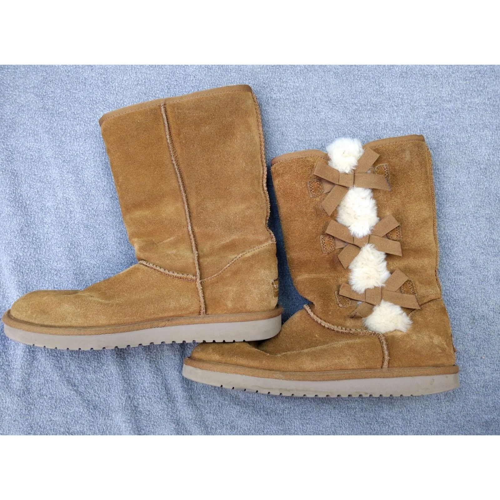 Vintage Koolaburra by UGG Boots Womens Size 9 Suede Tall Sheepskin Bow Winter 1015875 Size US 9 / IT 39 - 2 Thumbnail