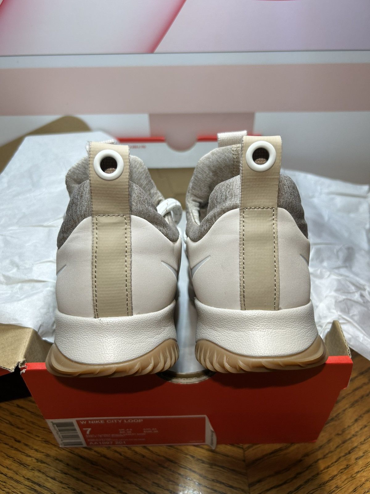 Nike Size 7- Nike City Loop Running Shoes Desert Sand White-Gum Size US 7 / IT 37 - 5 Thumbnail