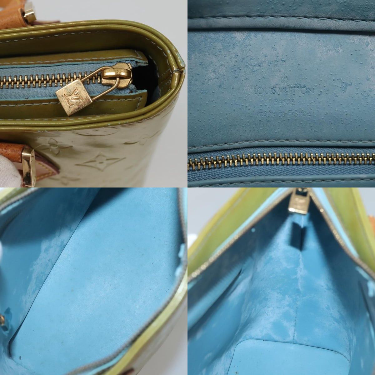 Louis Vuitton LOUIS VUITTON Monogram Vernis Houston Hand Bag Baby Blue Size ONE SIZE - 11 Thumbnail