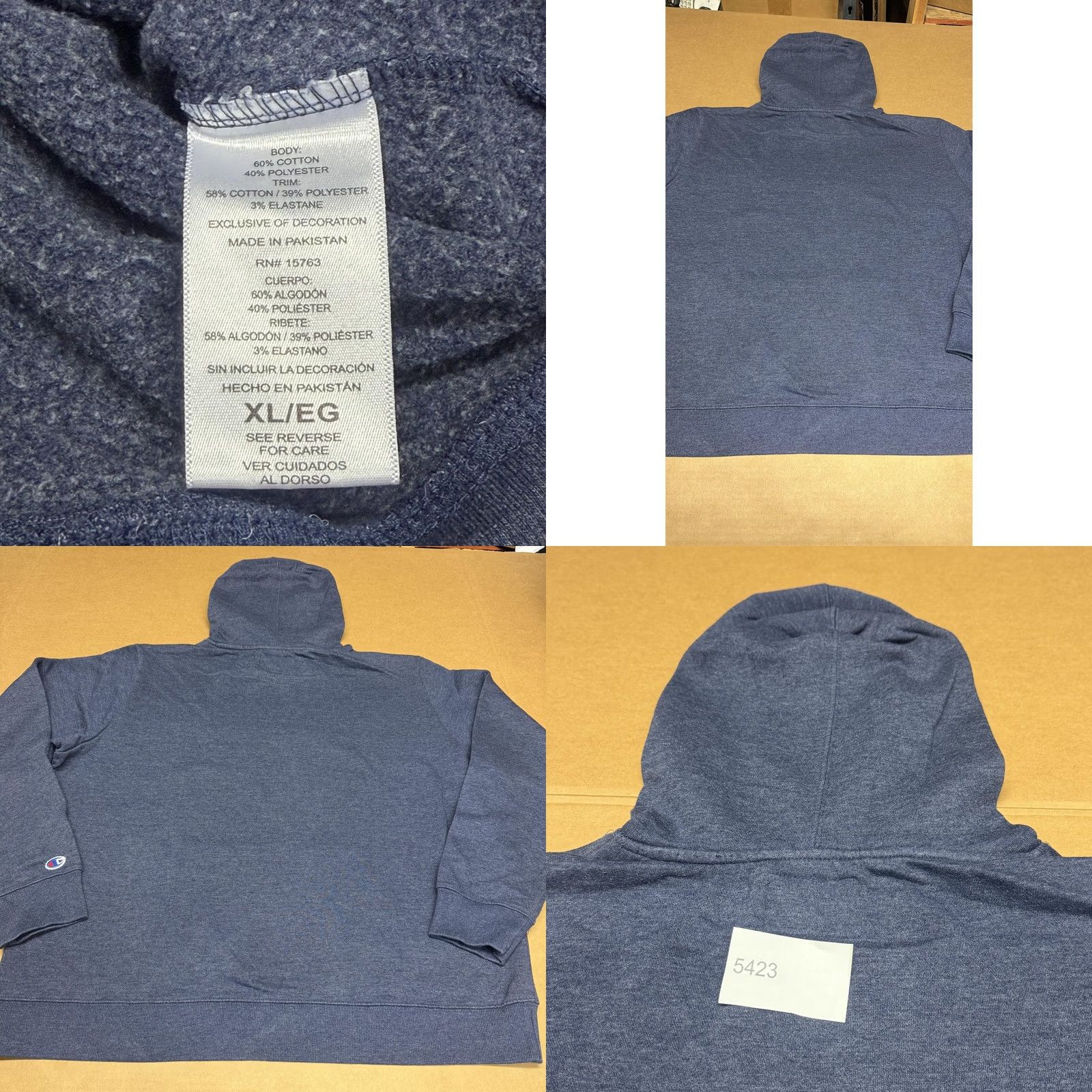 Champion Champion Hoodie Mens XL Blue Pullover Fleece Sweatshirt Script Logo Athletic Size US XL / EU 56 / 4 - 8 Thumbnail