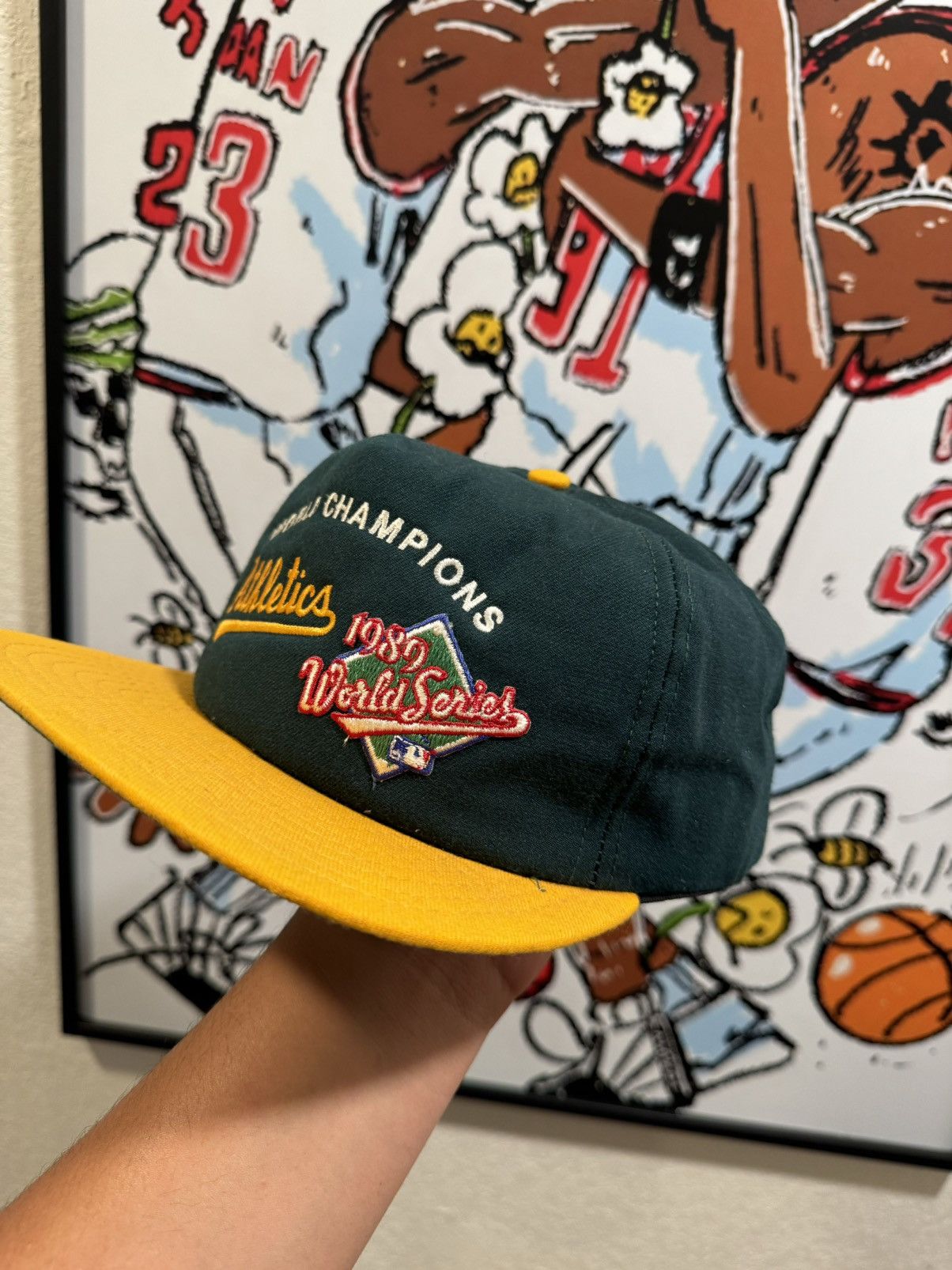 Vintage 80s MLB Oakland Athletics 1989 World Series SnapBack Size ONE SIZE - 3 Thumbnail