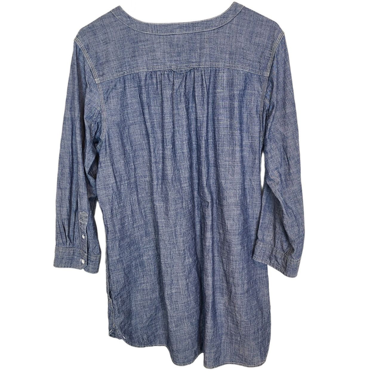 Duluth Trading Company Duluth Trading Co Shirt L Free Range Organic Chambray Tunic Size L / US 10 / IT 46 - 9 Thumbnail