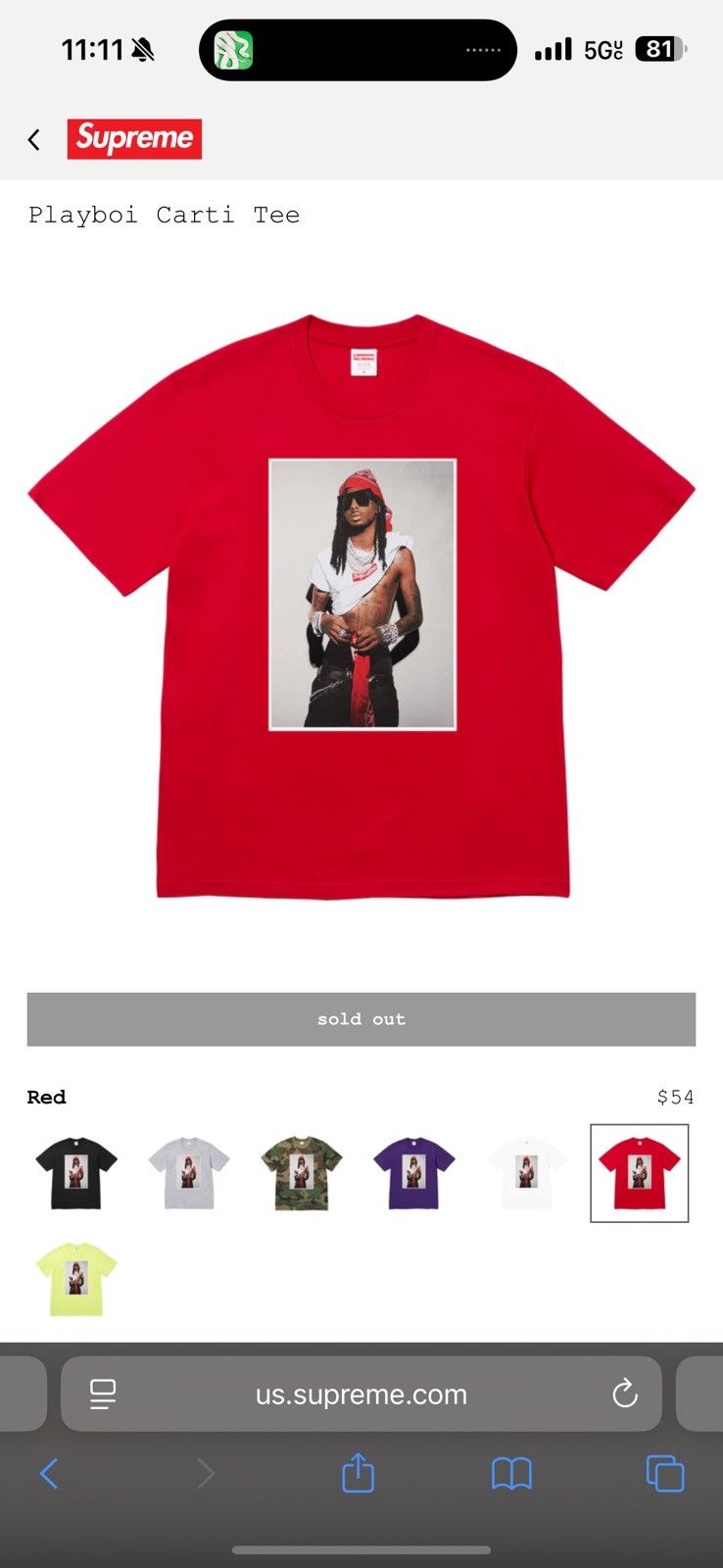 Supreme Supreme Playboi Carti Tee Size US L / EU 52-54 / 3 - 1 Thumbnail