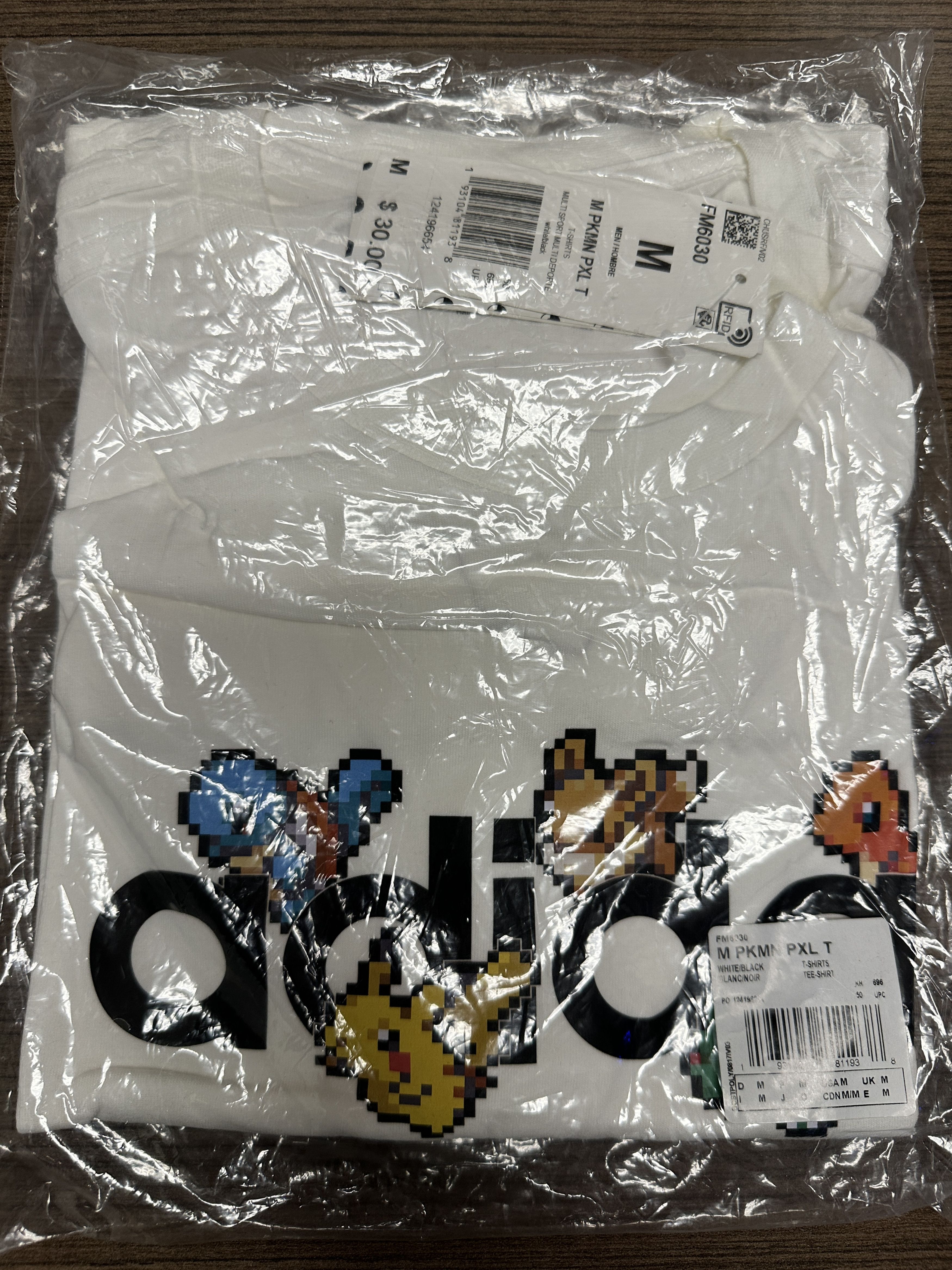 Adidas × Pokemon Pokémon x Adidas Pixeled Shirt Tee T-Shirt White Medium DS Size US M / EU 48-50 / 2 - 6 Thumbnail