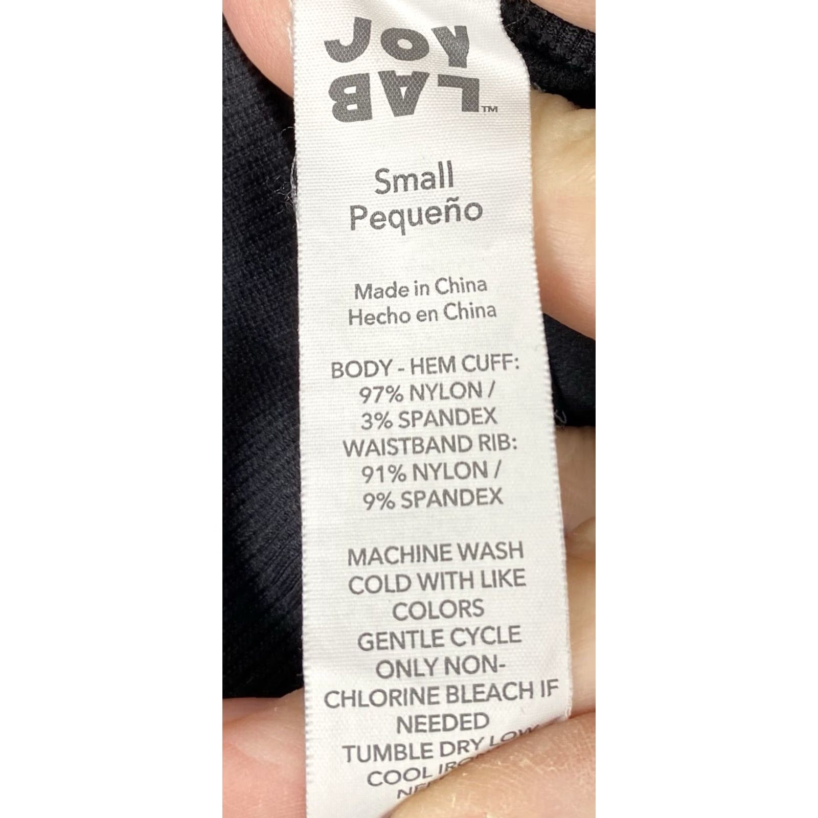 Vintage JoyLab Leggings Shirt Womens S Black Compression Ribbed Waist Ankle Inseam 27 in Nylon Spandex Knit Activewear Gym Training Size 28" / US 6 / IT 42 - 8 Thumbnail