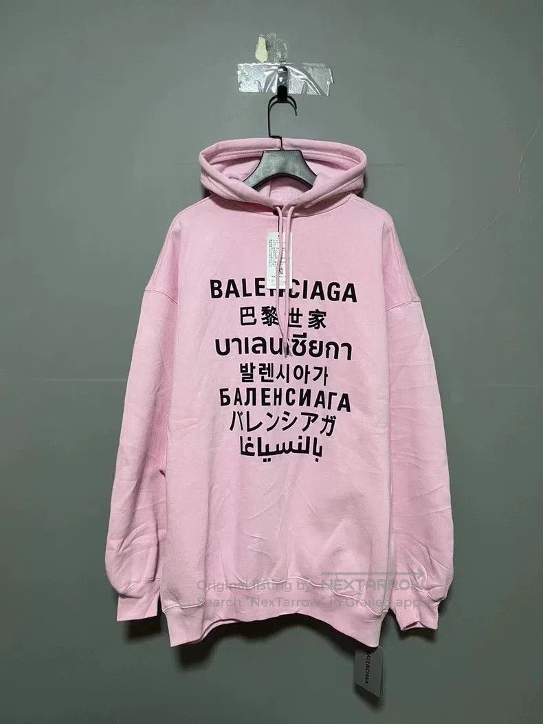 Balenciaga Balenciaga Pink seven languages hooded sweatshirt, size S Size US S / EU 44-46 / 1 - 1 Thumbnail