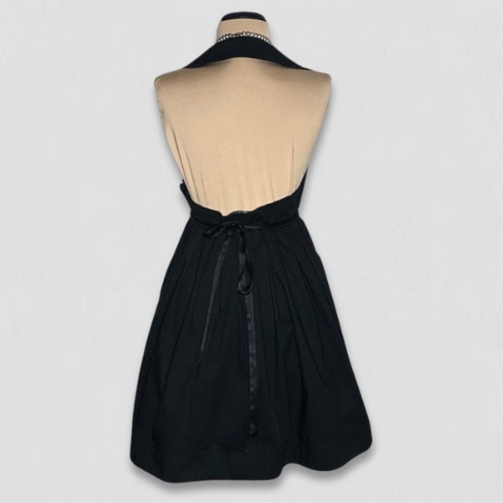 Bebe NWOT Bebe Halter Mini Dress Swing Backless Cotton Black sz M Size L / US 10 / IT 46 - 2 Thumbnail