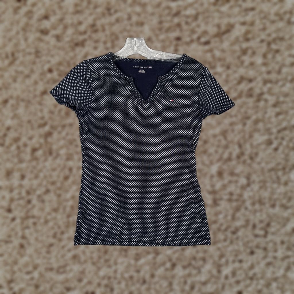 Tommy Hilfiger VINTAGE Tommy Hilfiger Shirt Juniors XS Blue Polka Dot Casual Long Sleeve Pullover 100% Cotton Size XS / US 0-2 / IT 36-38 - 1 Thumbnail